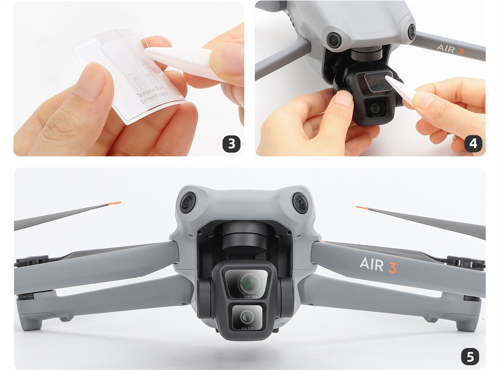 2Pcs Ultra-Slim Lens Tempered Glass Protective Film For DJI AIR 3 Lens Protector