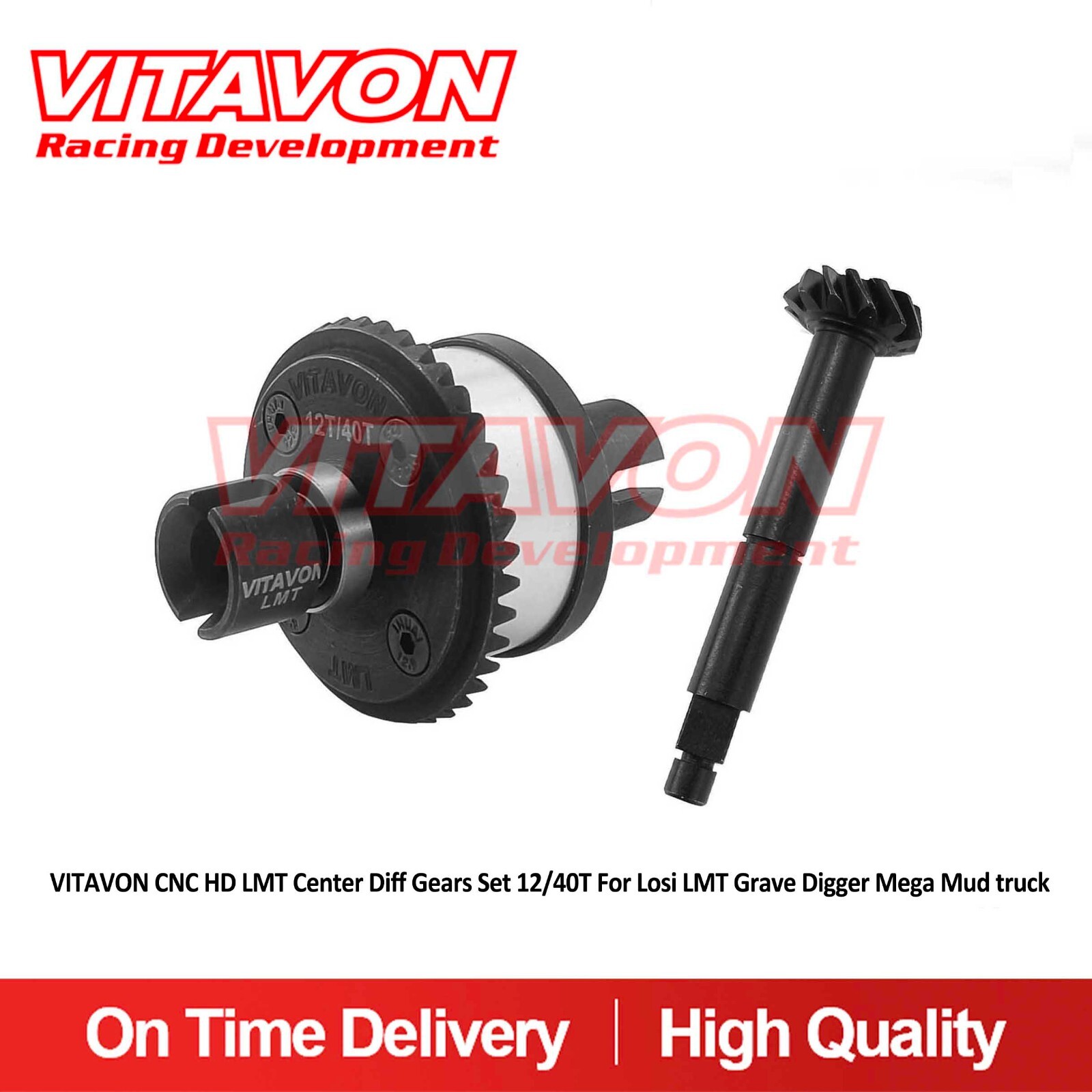 VITAVON LMT Center Diff Gears Set 12/40T For Losi LMT Grave Digger Mega Mud