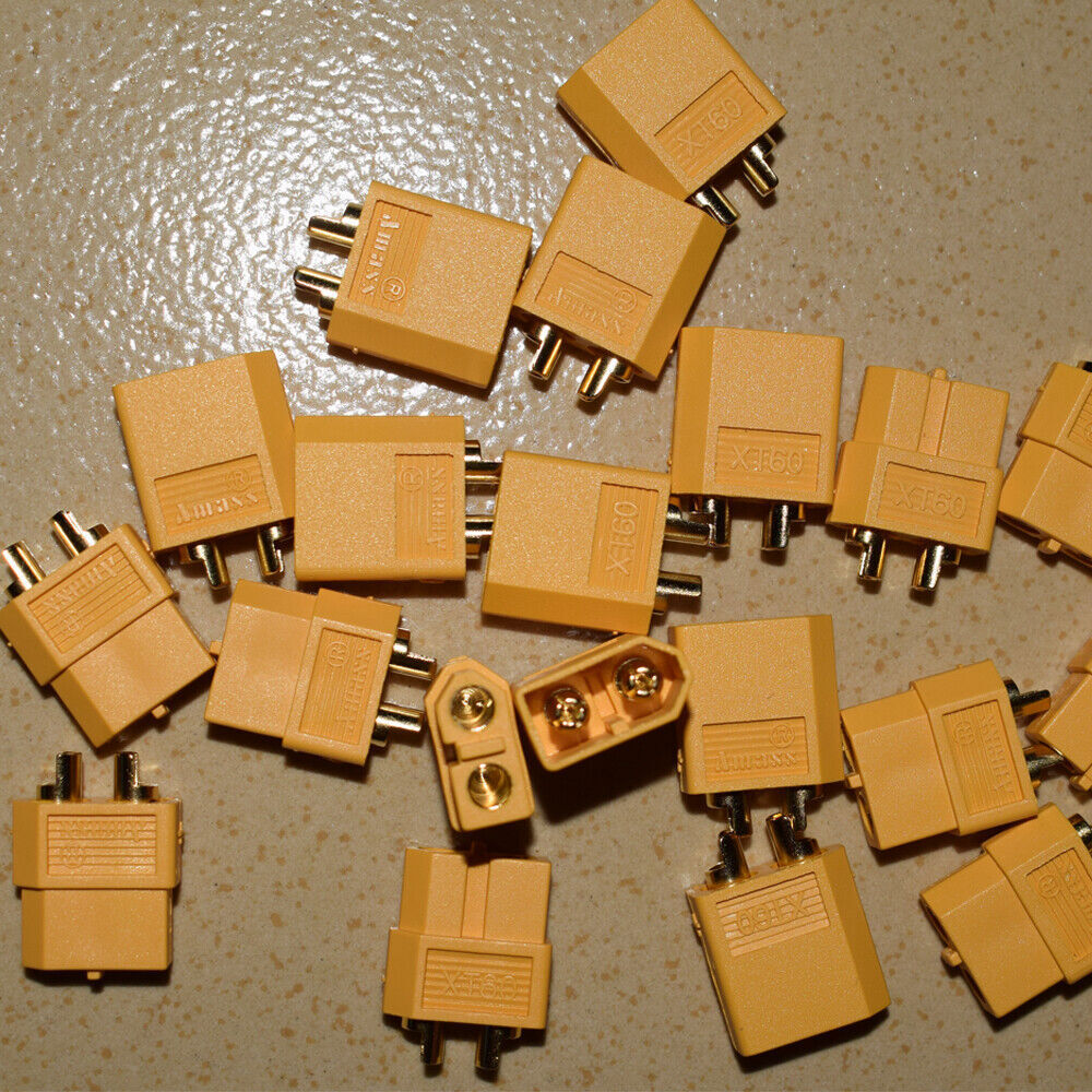 1-20 Pairs Amass XT60 Connectors Plugs Gold Plated UL XT60U XT60H Plug 60A
