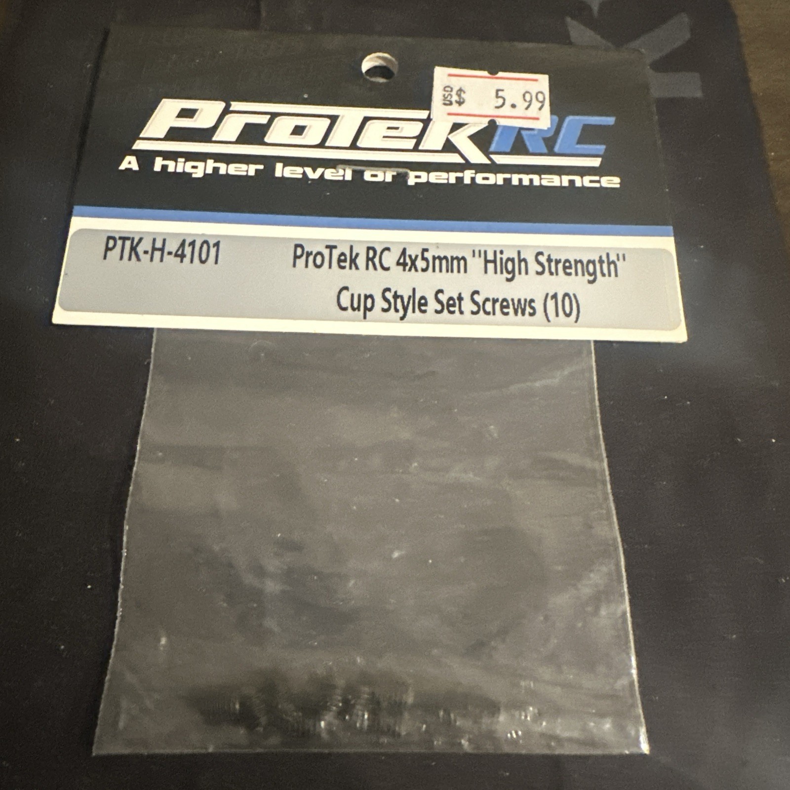Protek Rc 4x5mm High Strength Cup Style Set Screws (10) New PTK-H-4101 – New