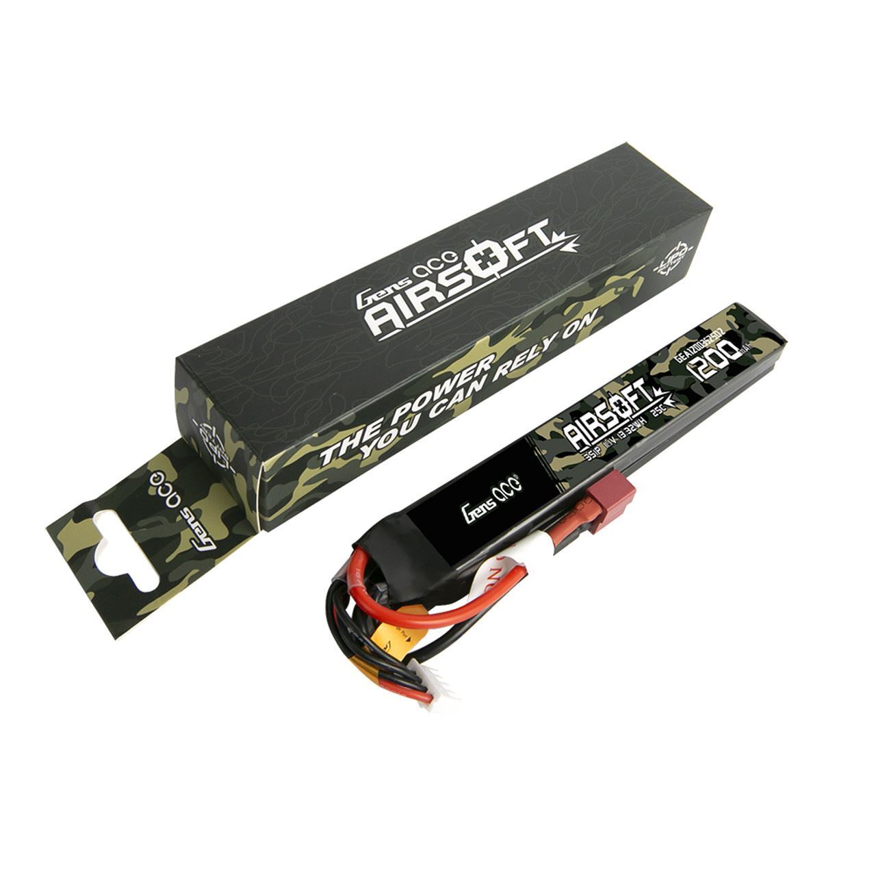 Gens Ace 25C 1200mAh 3S1P 11.1V Airsoft Battery With Dean 2X Plug