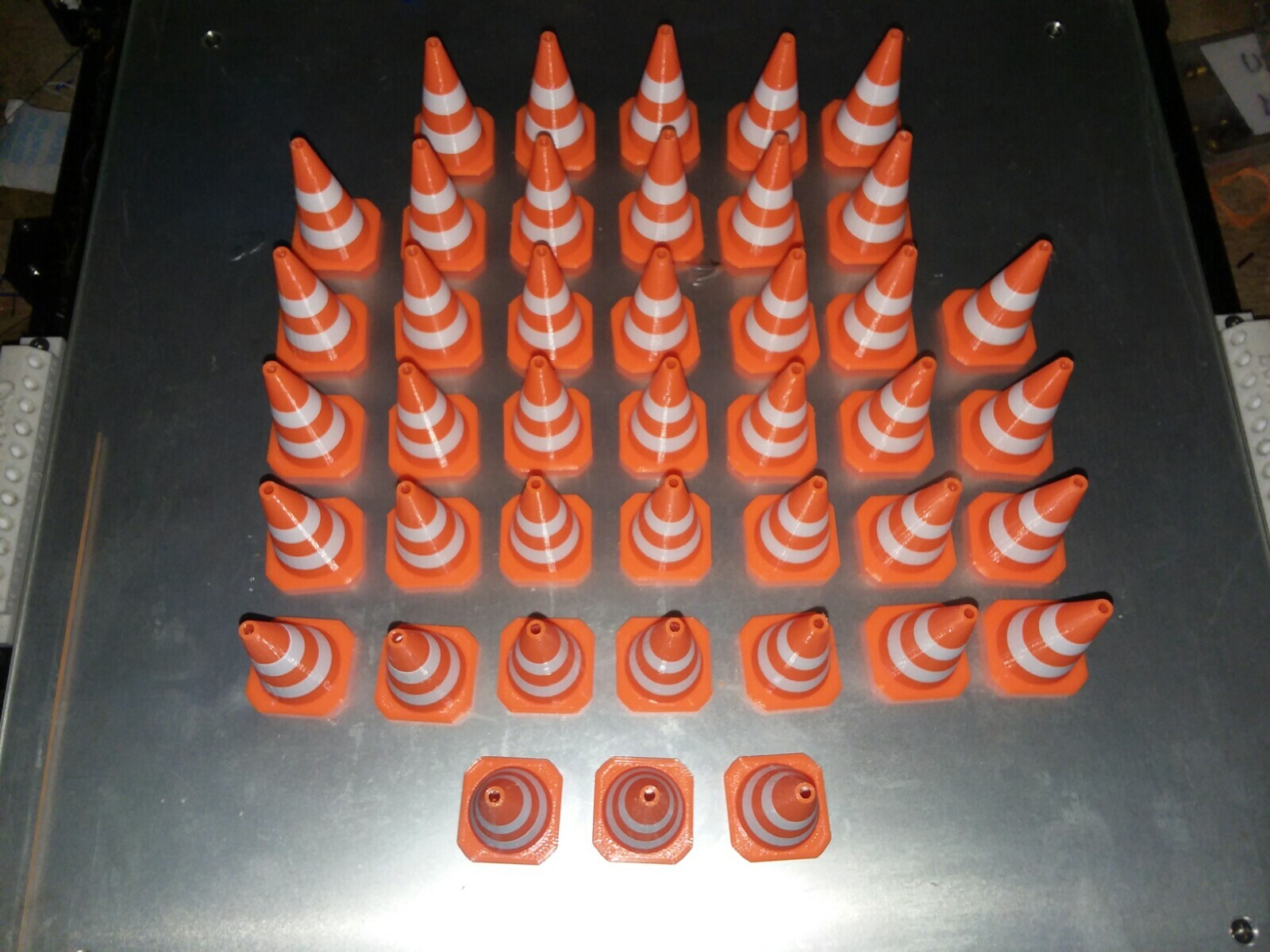 Set of 42 RC 1:10 Scale Orange & White RC Traffic Cones Set Crawler, Course.