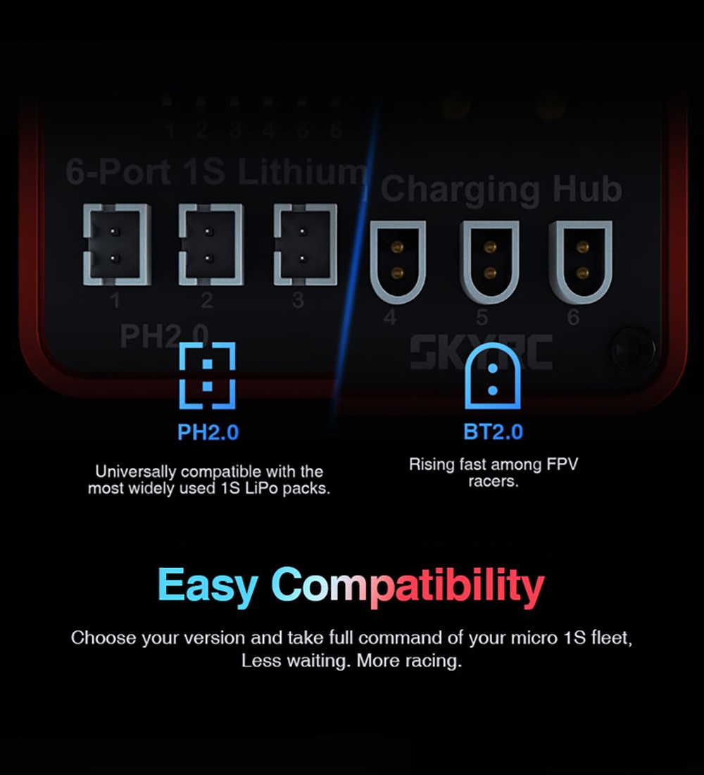 SKYRC Lipo Battery Charging Hub OSH 6-Port For B6neo B6ACneo B6neo+ B6neo 2