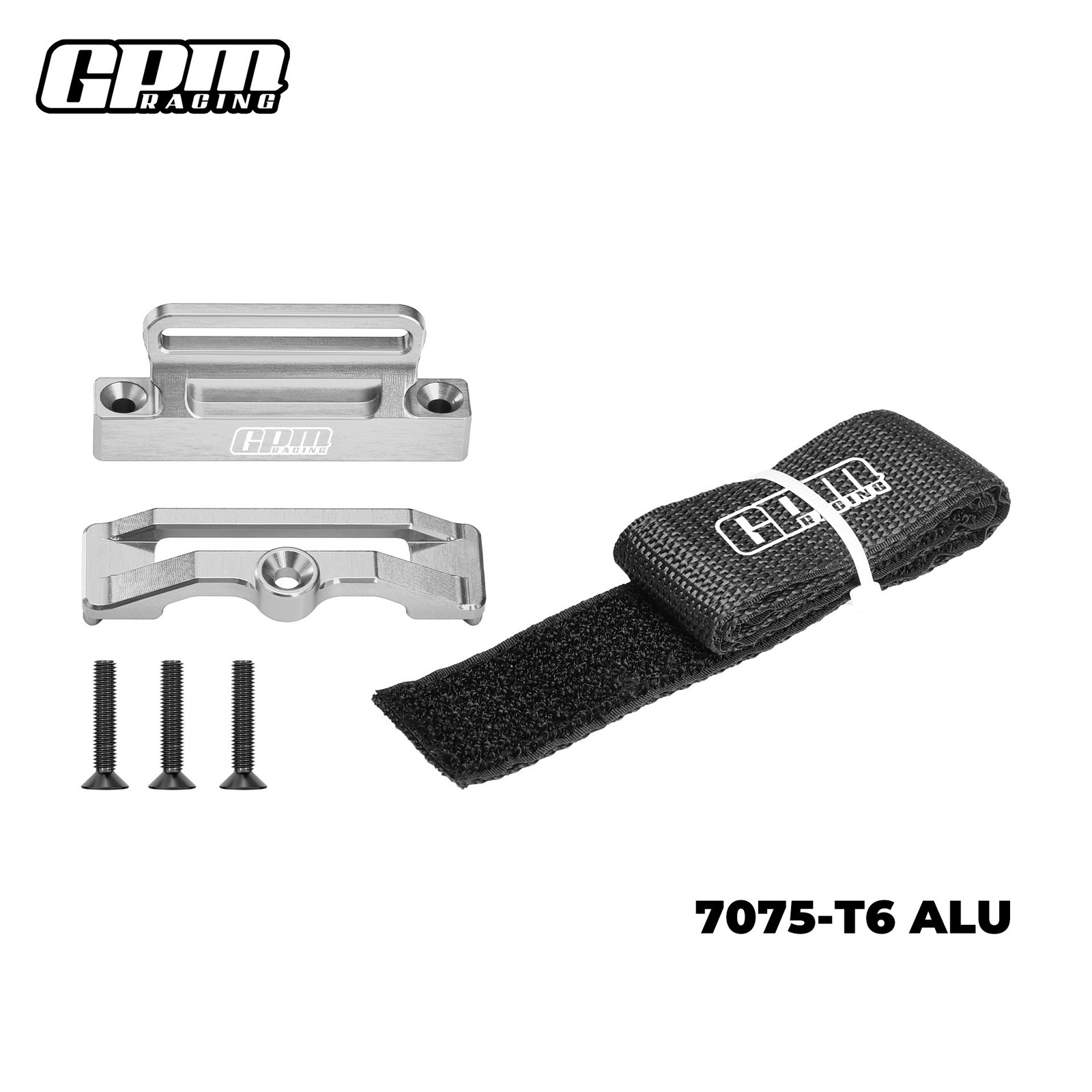 GPM Alloy Battery Fix Mount Base + Strip for TRAXXAS 1/10 2WD SLASH VKL SHORT