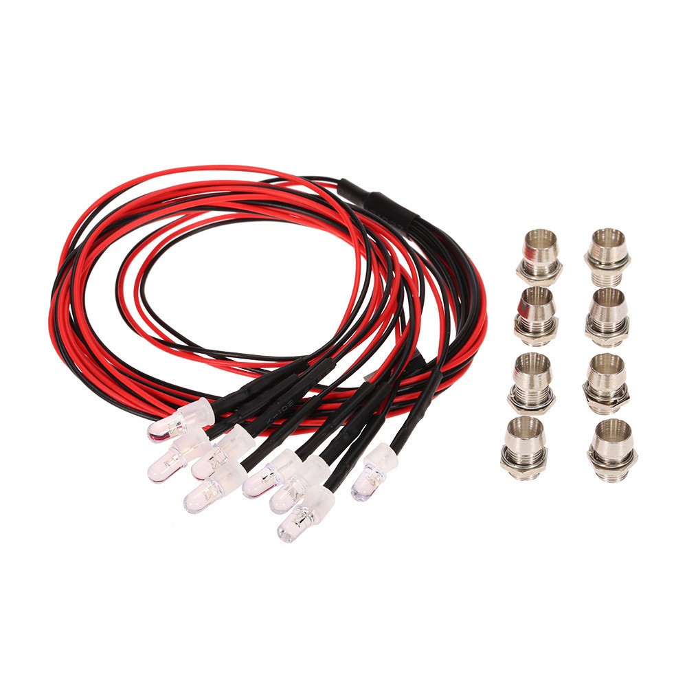 8PCS LED Light For Traxxas Tamiya HSP HPI RC Axial SCX10 D90 1:8 1:10 RC Car