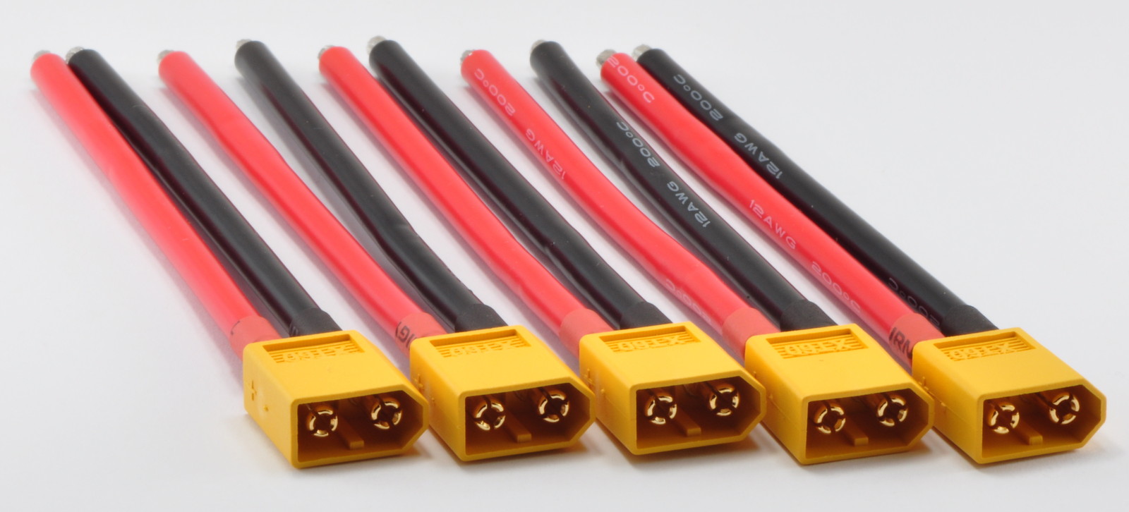 5 Pack – 5 XT60 / XT-60 Male Connectors w/ 10CM 12awg Wire for Turnigy / Zippy