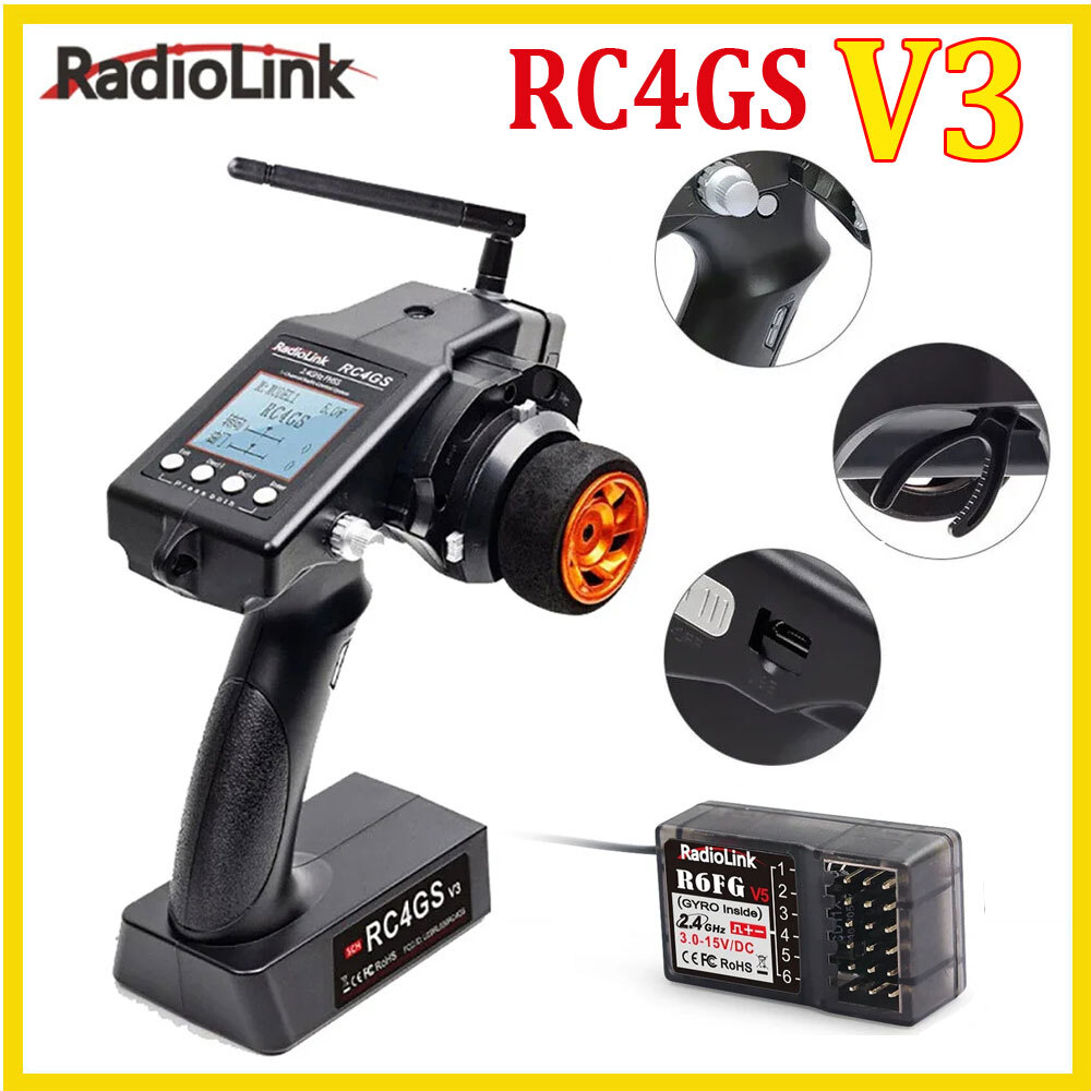 Radiolink RC4GS V3 2.4G 4 Channels RC Radio Transmitter and Receiver R6FG