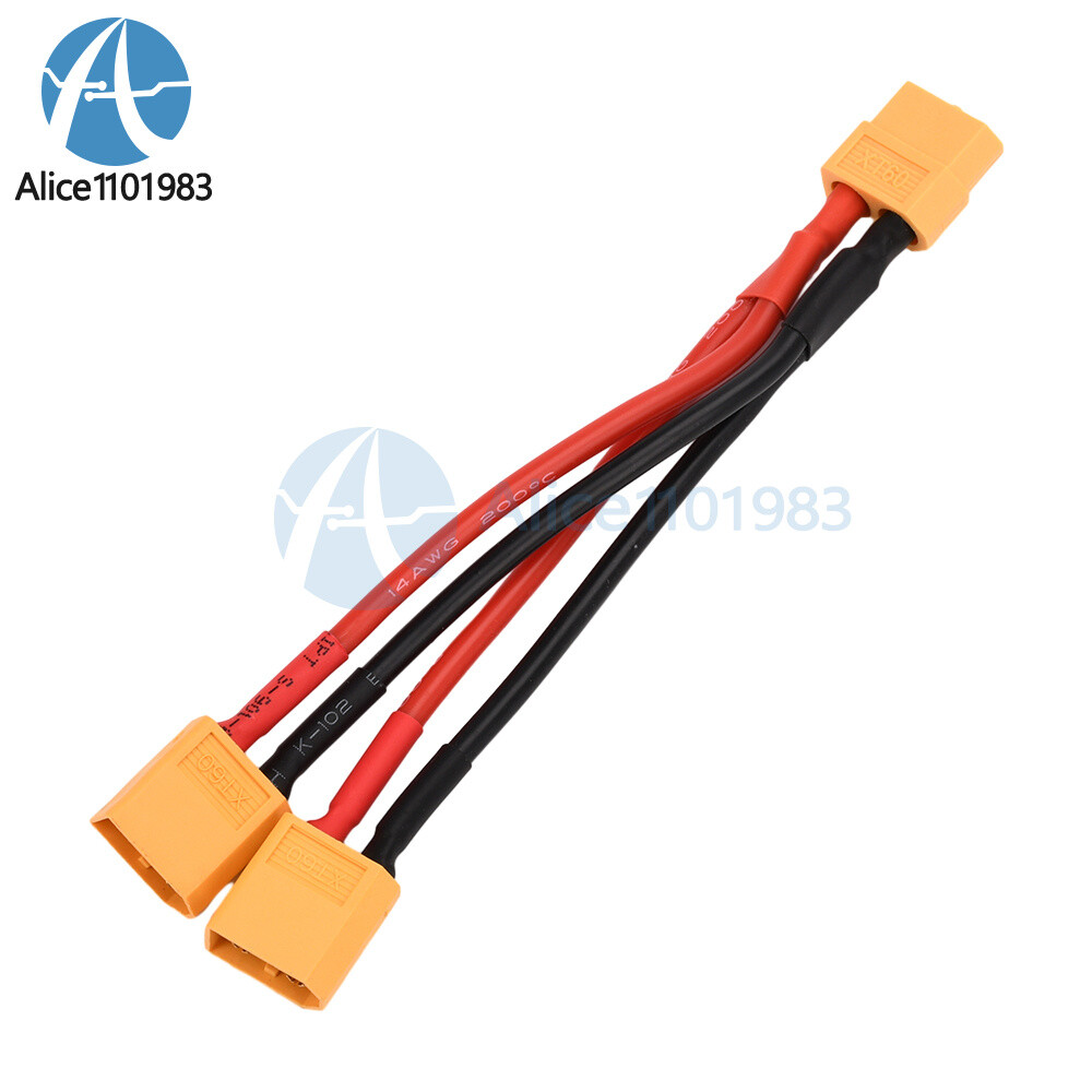 XT60 Male/Female Cable Parallel Battery Connector 4AWG Silicone Wire Y Splitter