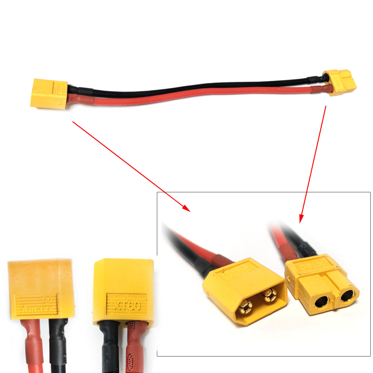 XT60 Connector Plug Male to Female Soft Silicon Extension Cable/Wire/Lead 14AWG