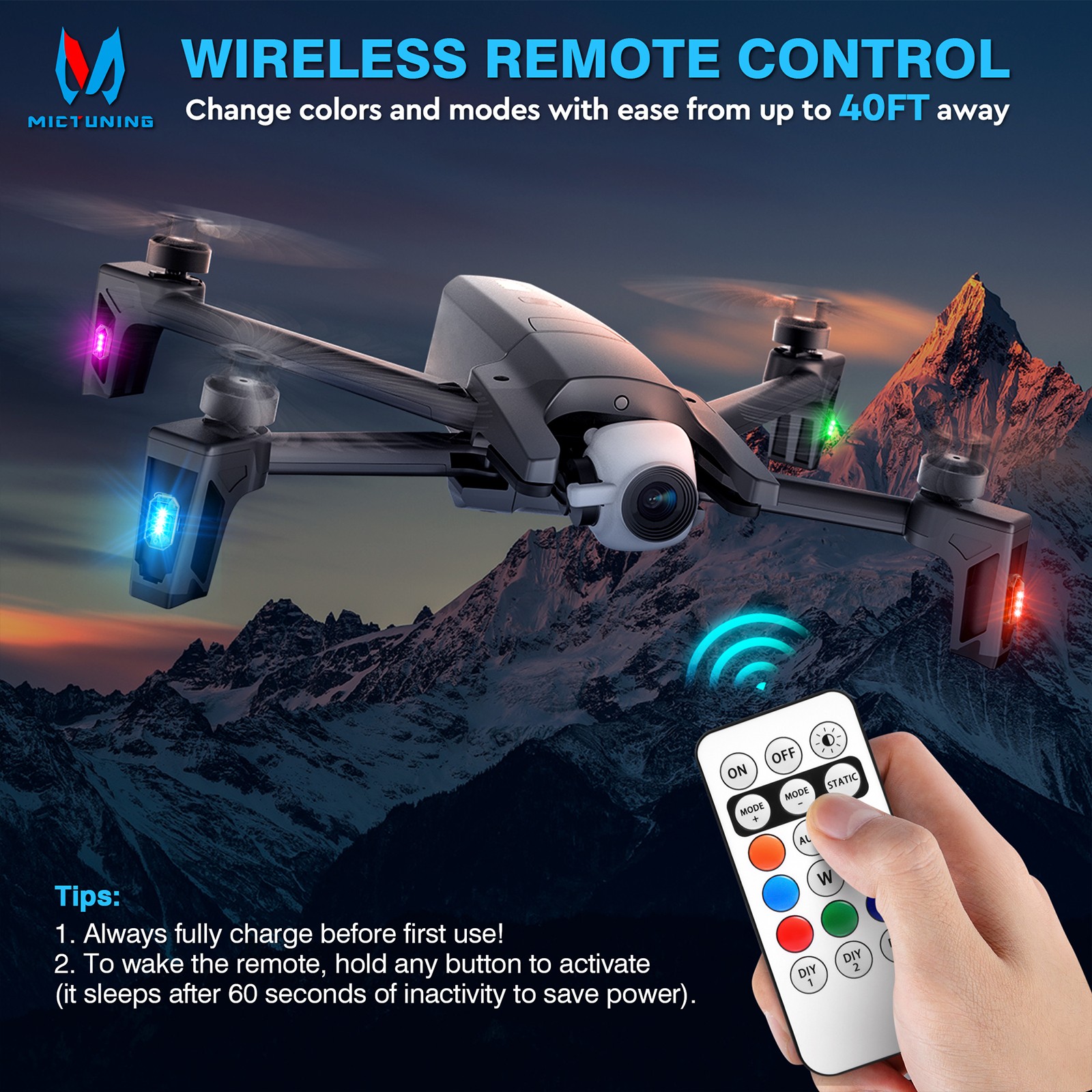 8PCS Wireless LED Strobe Lights Remote Anti-Collision Lights for Car Truck Bike