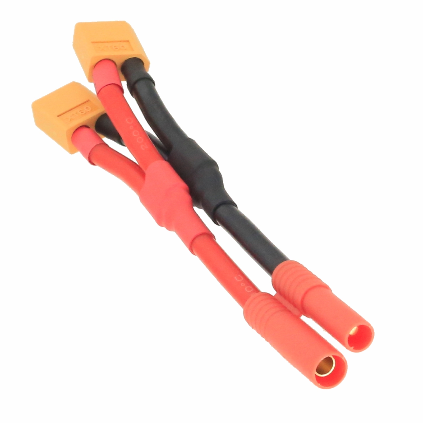 HXT 4mm 1 Male-/Female+ to 2 Male XT60 Series Parallel Harness Wire Bat Adapter