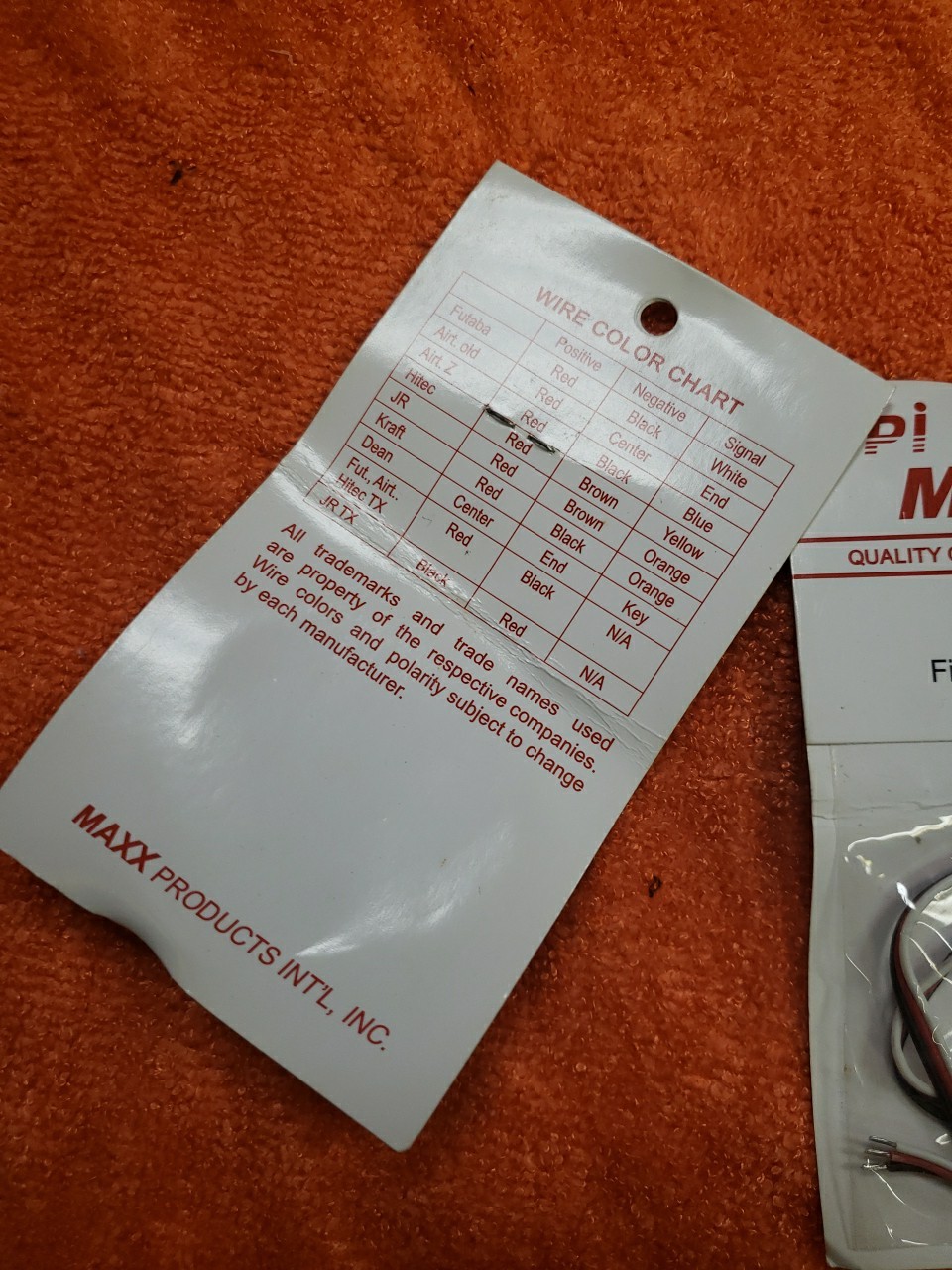 Maxx products – MPI Servo Wire – Fits Futaba J Male – Part 2100 New!