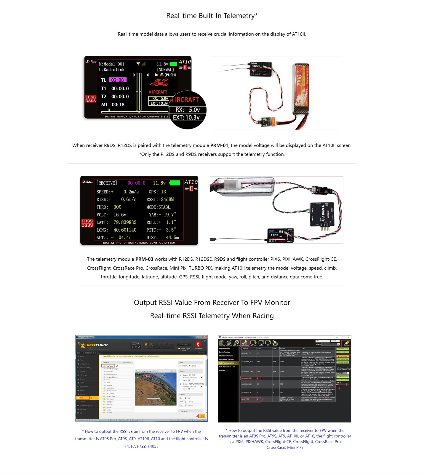 RadioLink LD-AT10II 12 Fully-proportional Channels Transmitter with R12DSreceive