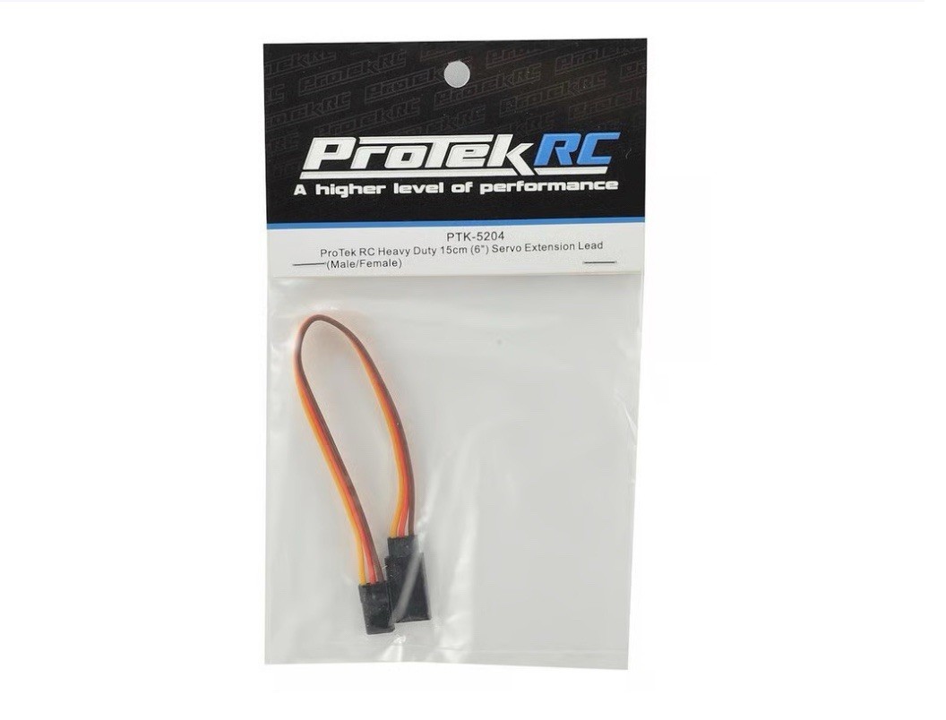 Protek RC PTK-5204 – Heavy Duty 15cm (6″) Servo Extension Lead (Male/Female)