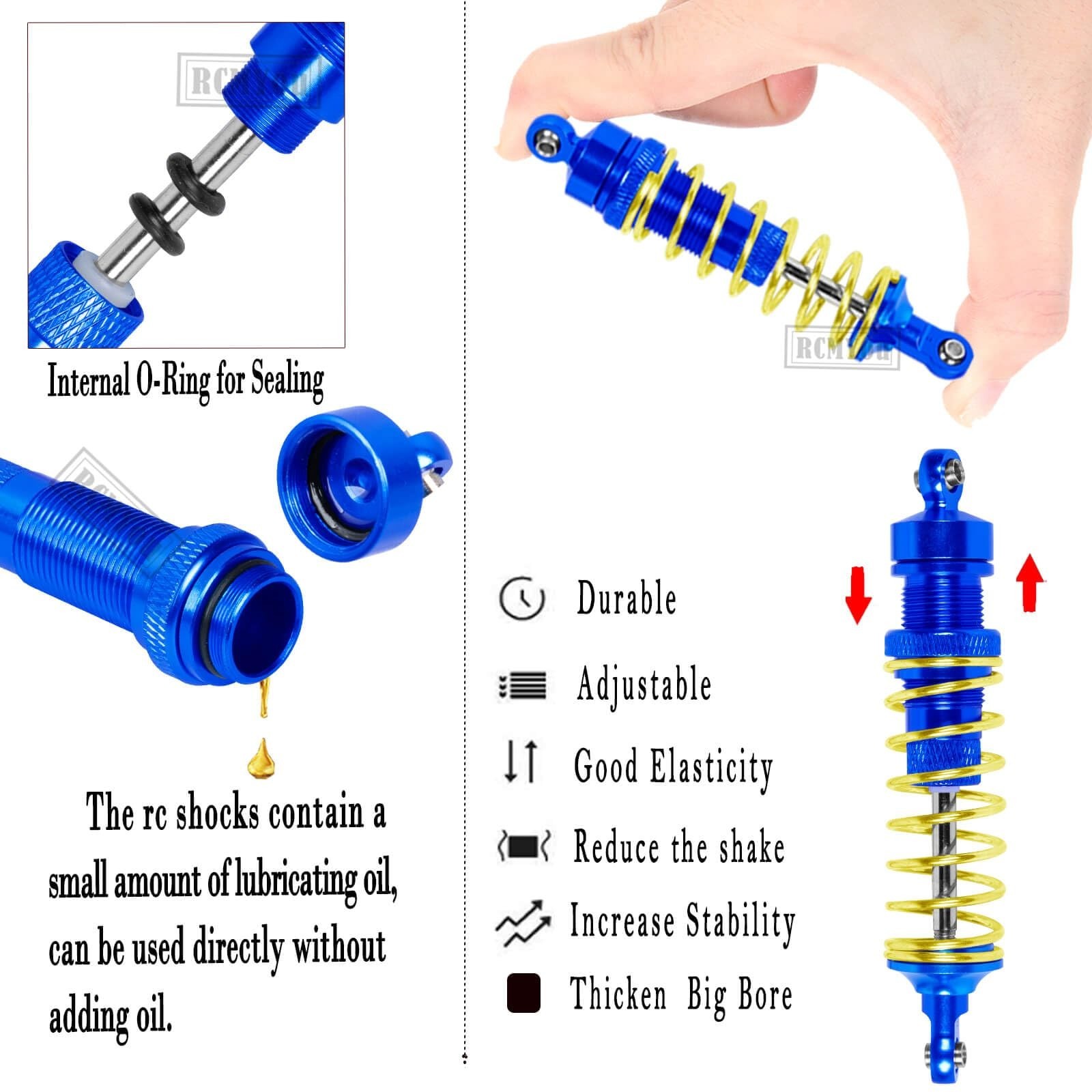 1/10 RC Upgrade Parts: Alloy Shock Absorbers, Suspension Arms, Steering Blocks &