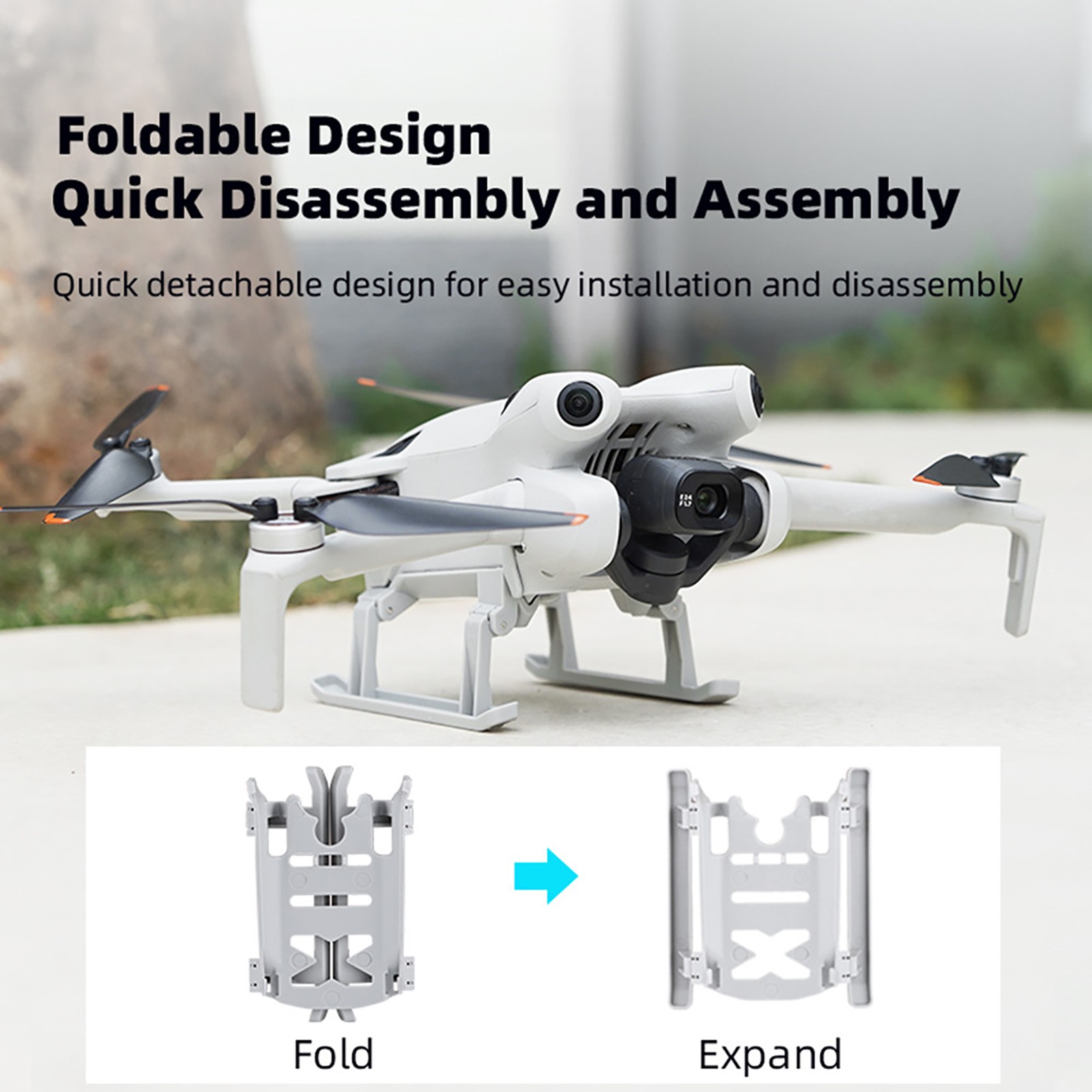 For DJI Mini 4 Pro Drone Landing Gear Foldable Extended Leg Heightened Tripod
