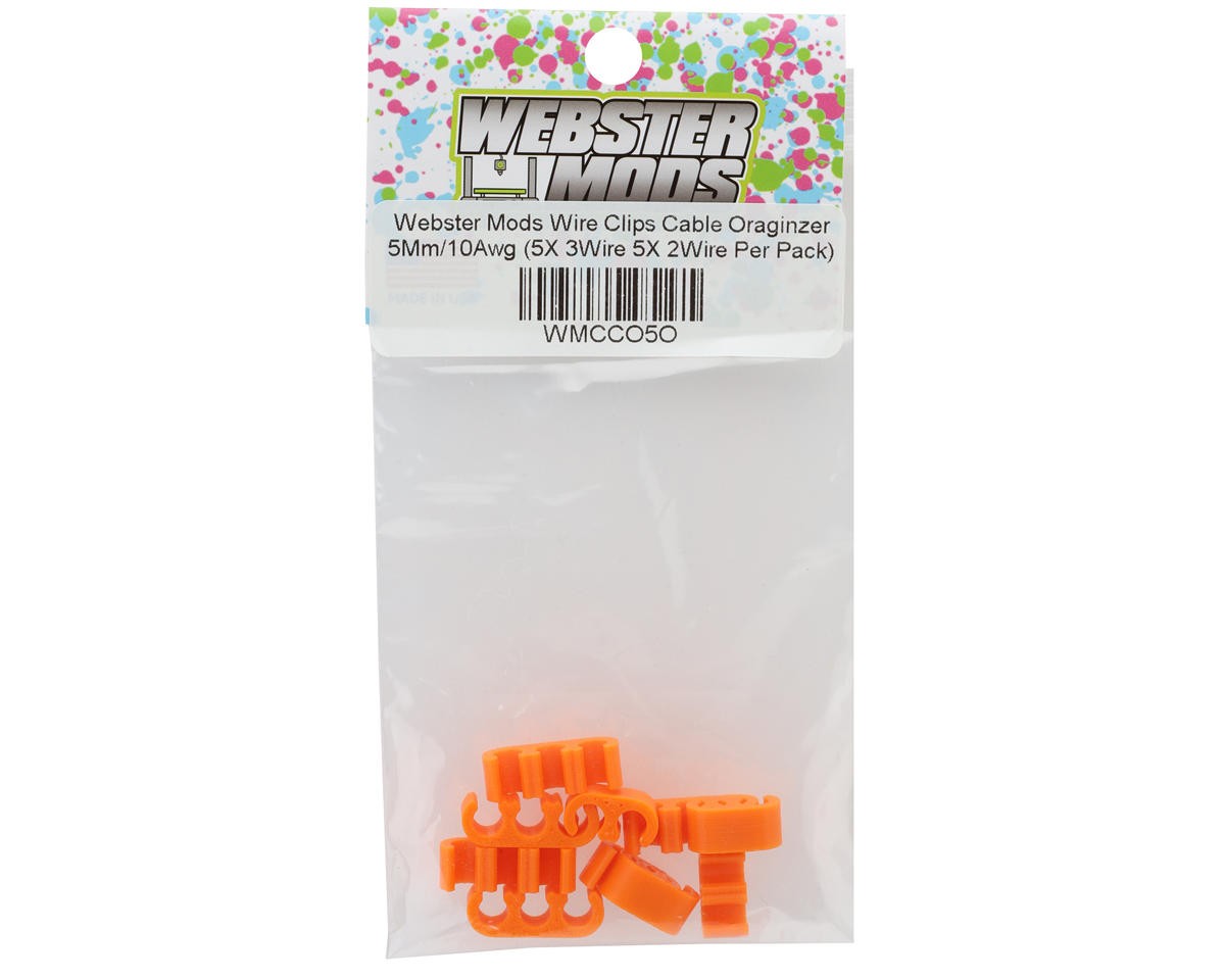 Webster Mods Wires & Cables Organizer Clips (Orange)