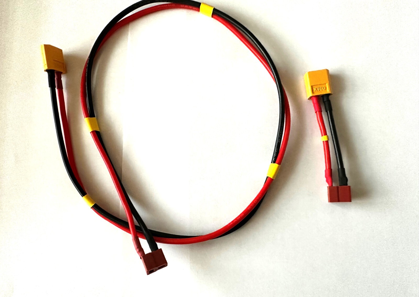 Male XT-60 to Female Deans 14, 12, 10 AWG Adapter 3″, 6″, 12″, 18″ 24″