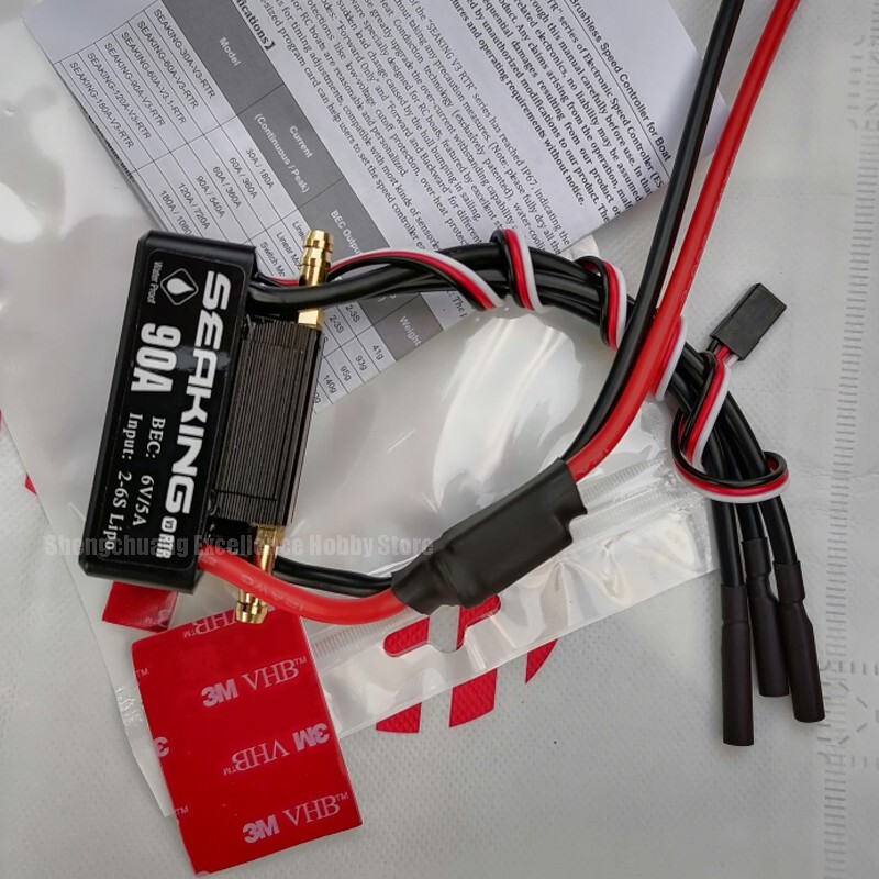 Combo Hobbywing SEAKING 90A V3 RTR Brushless ESC + LED Program Card for RC Boat
