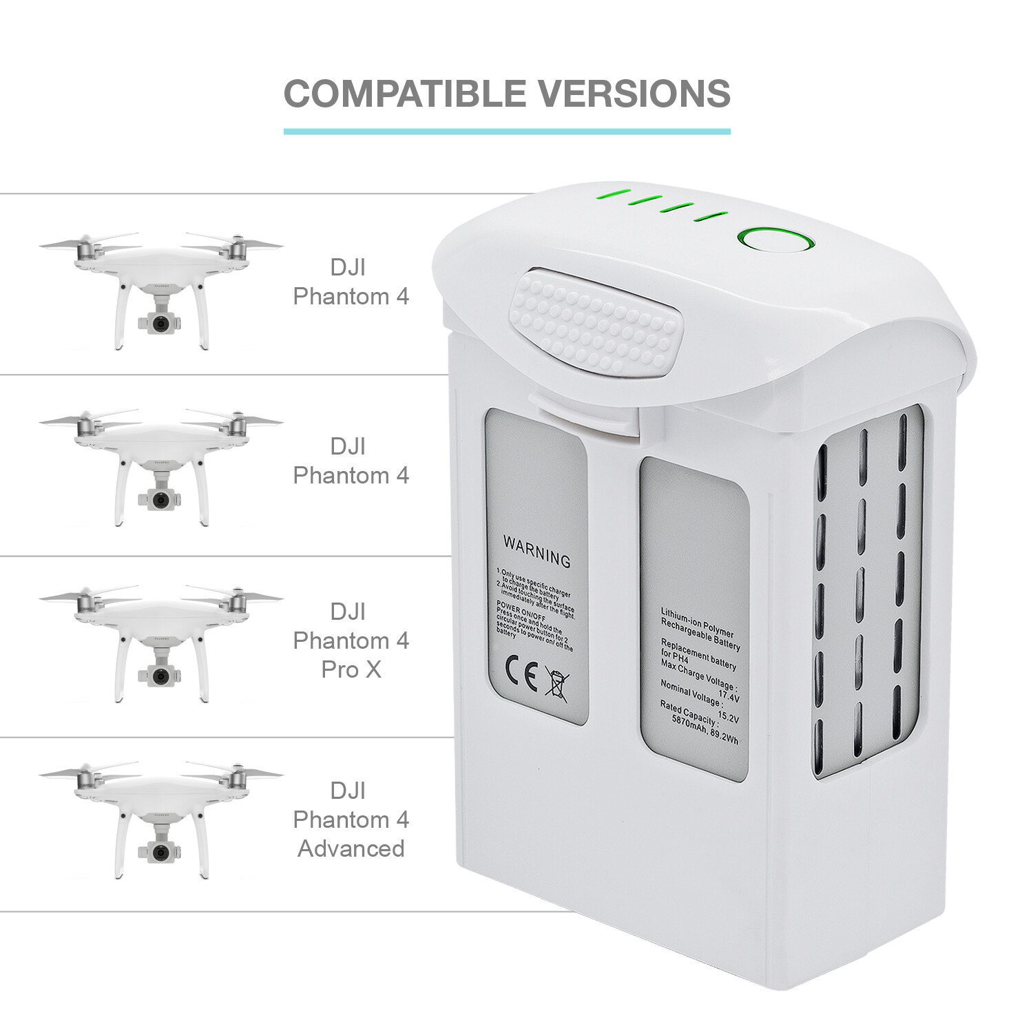 ExpertPower 15.2V 5870mAh Lipo Intelligent Battery for DJI Phantom 4 Pro