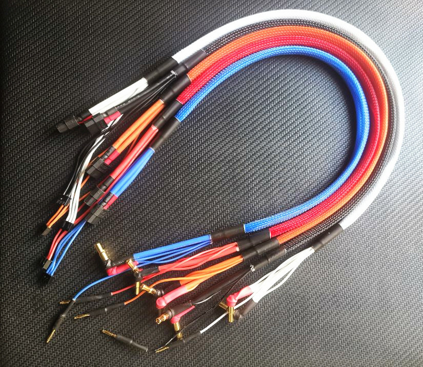 24in (2 foot) 2s LiPo Charging Cable Leads Harness XT60 to 4mm/5mm Bullets