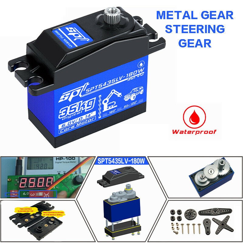 Waterproof Metal Gear SPT 35KG Large Torque Digital Servo for RC Car SCX10 TRX4