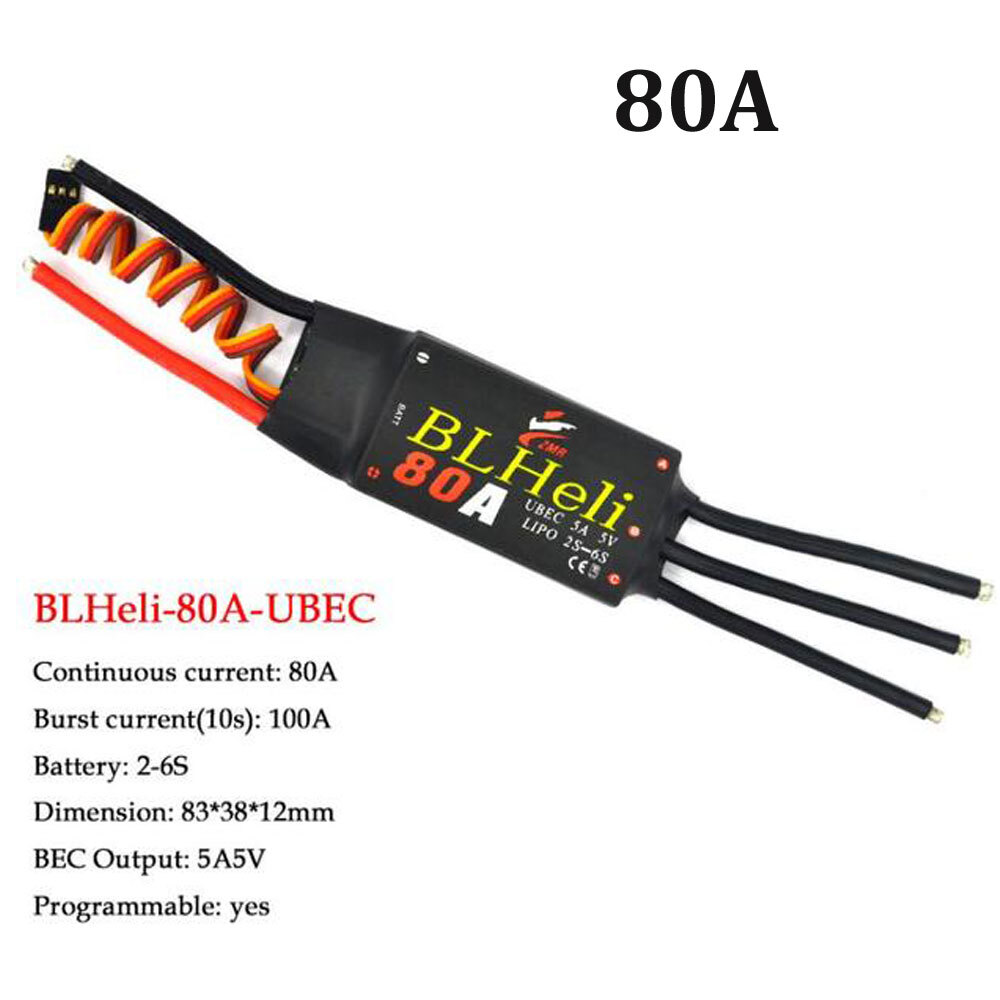 BLHeli Brushless ESC 12A 20A 30A 40A 50A 60A 80A w/UBEC for FPV RC Drone