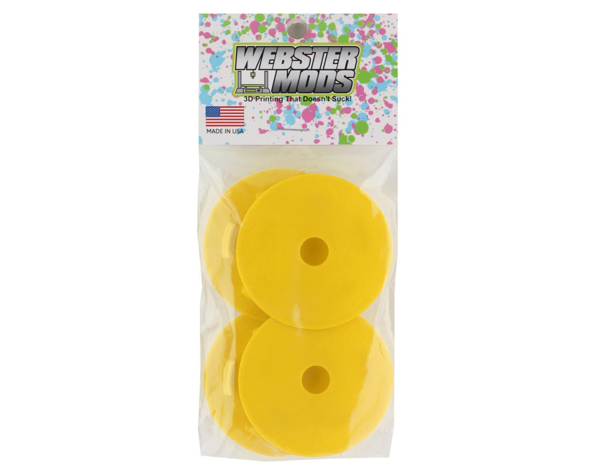 Webster Mods Solid Spoked Wheel Mud Plugs for Traxxas Slash (Yellow) (4)