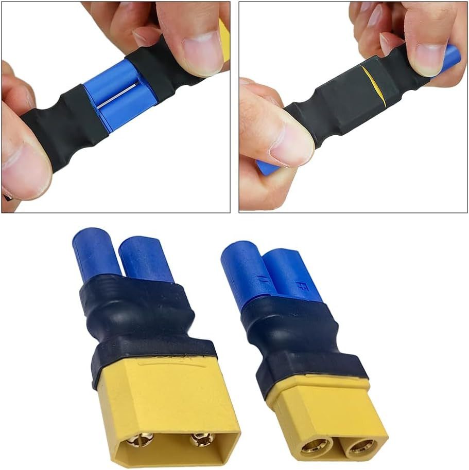 EC5 to XT90 Adapter,Xt90 to EC5 Connector without Wires RC Lipo Battery Connecto