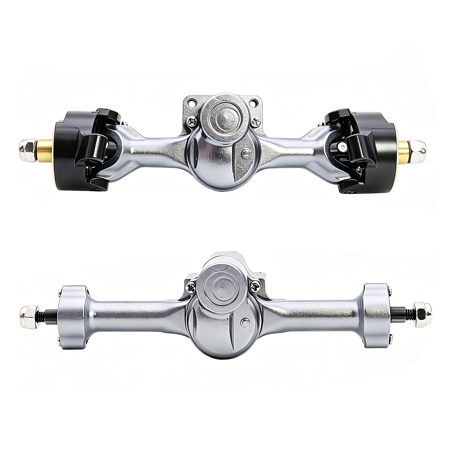 Front Rear Axle Assembly w/Brass Steering Knuckle For Axial SCX30 Bronco K10 ADE