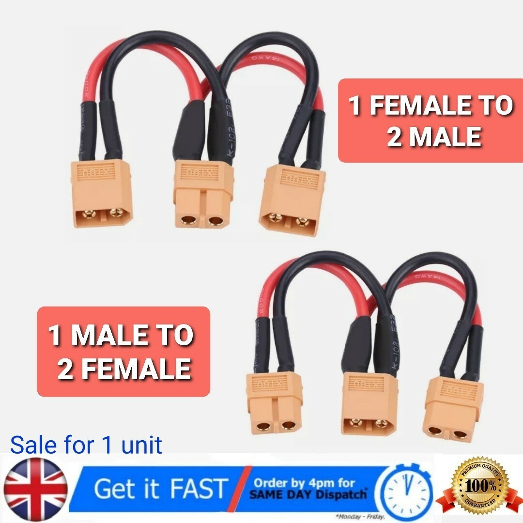 XT60 Parallel Connector Adapter Y Splitter Cable 14AWG