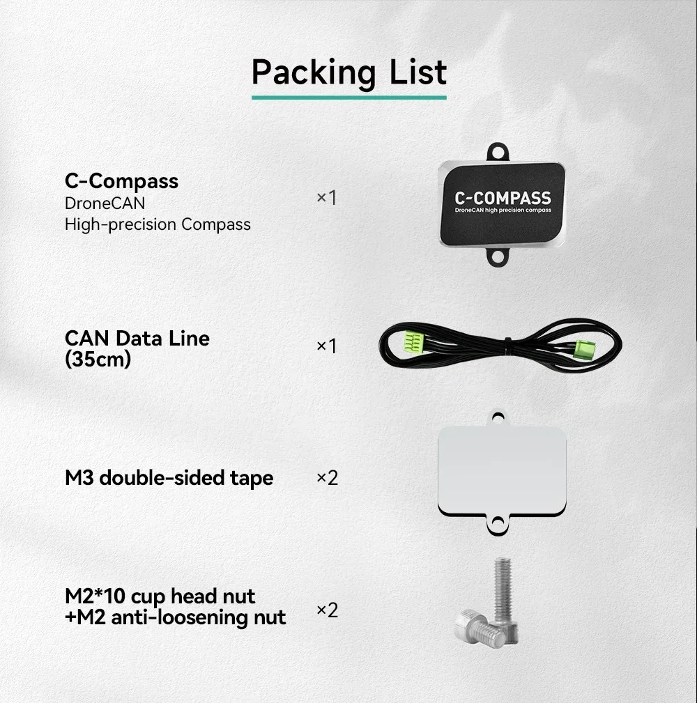 CUAV RM3100 DroneCAN High Precision Magnetometer Compass for Pixhawk Autopilot