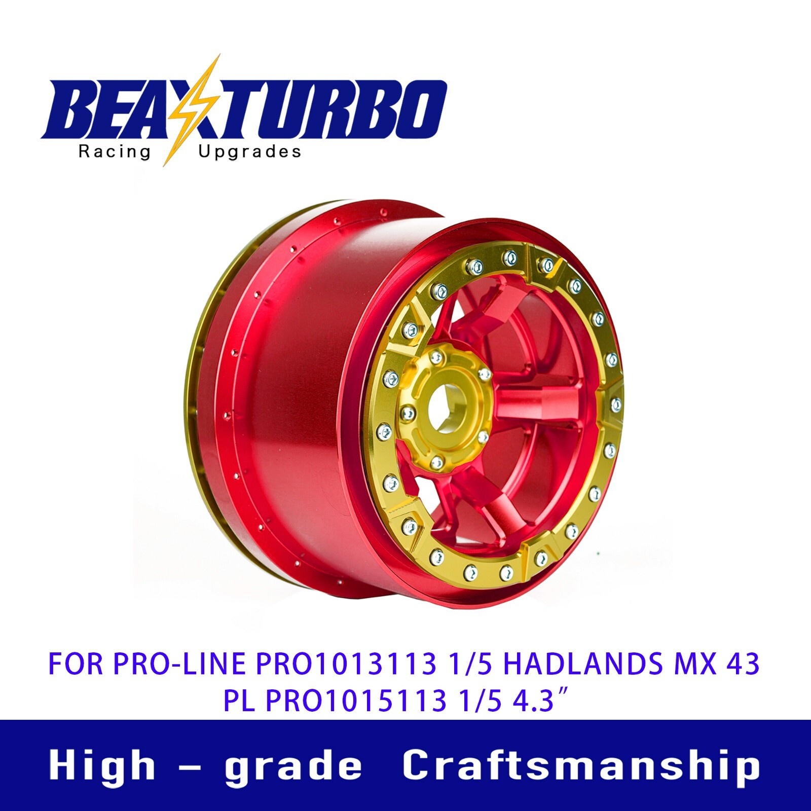 BeaxTurbo TRAXXAS XMAXX 8S/&XRT Aluminum Wheel for PRO-Line MX43 Tire 1PCS Red
