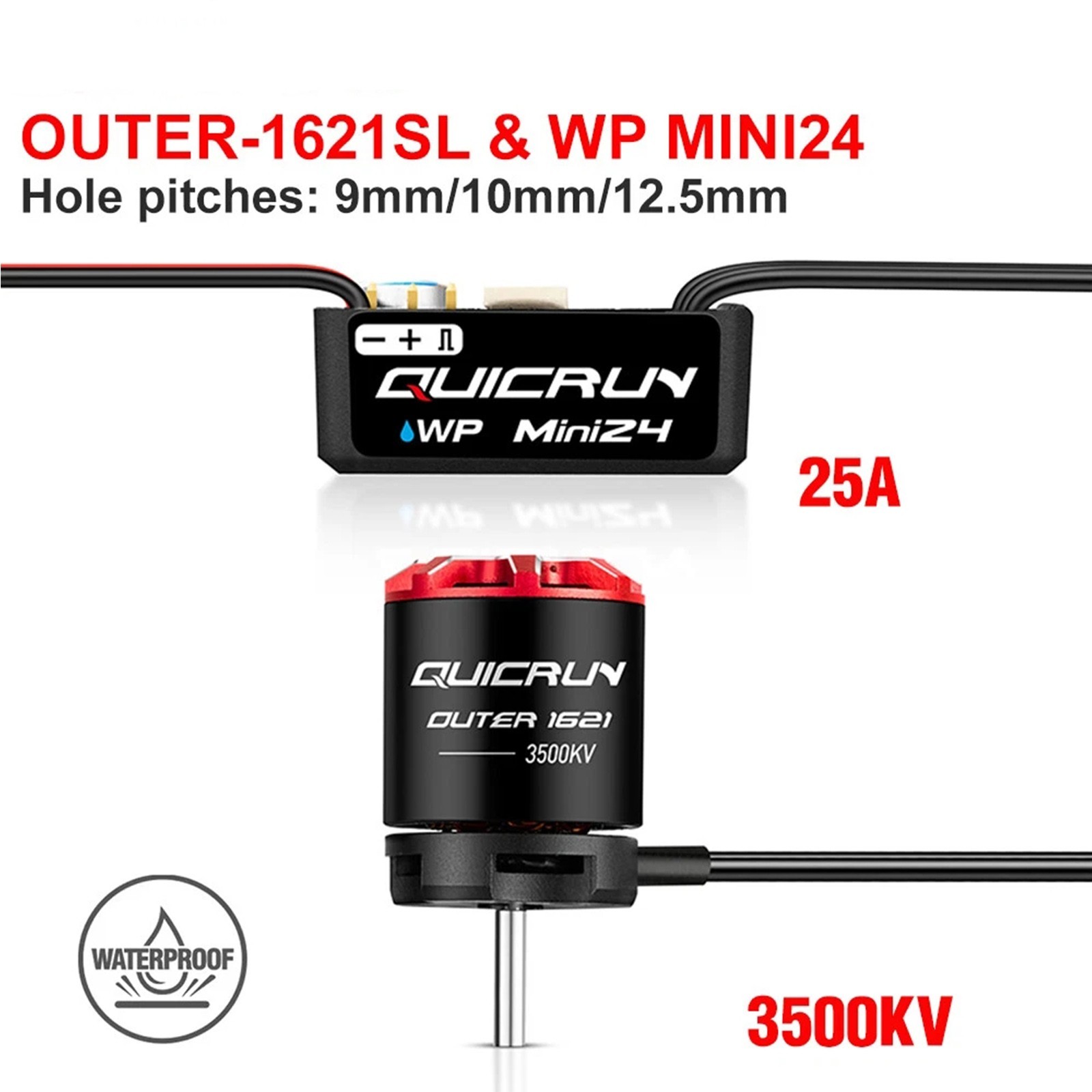 HOBBYWING QUICRUN WP-MINI24 25A 1621SL 3500KV ESC Motor For 1/24 Crawler Car