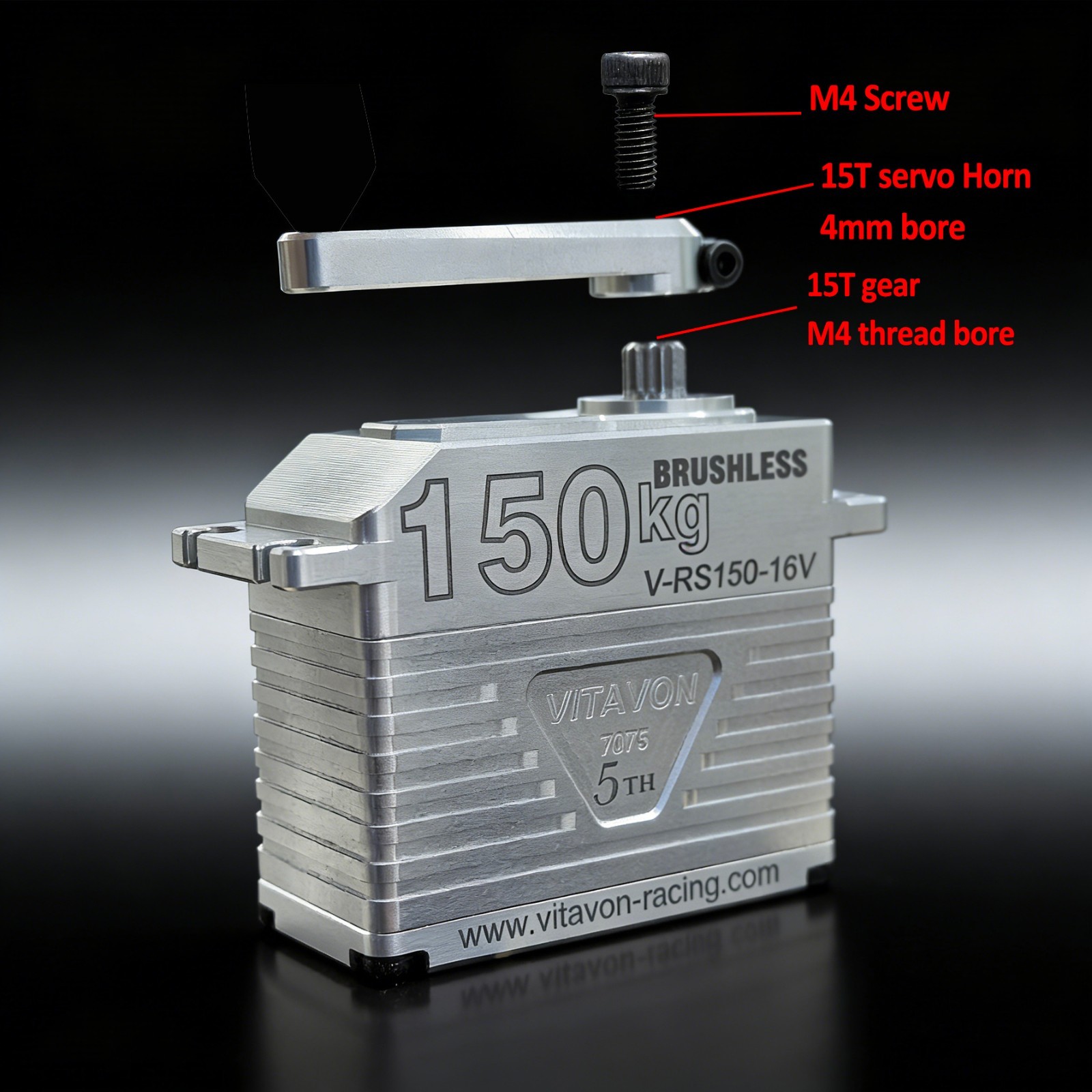Vitavon CNC Alu7075 V2 150kg 15T Brushless Digtal Servo For 1/5 RC Truck