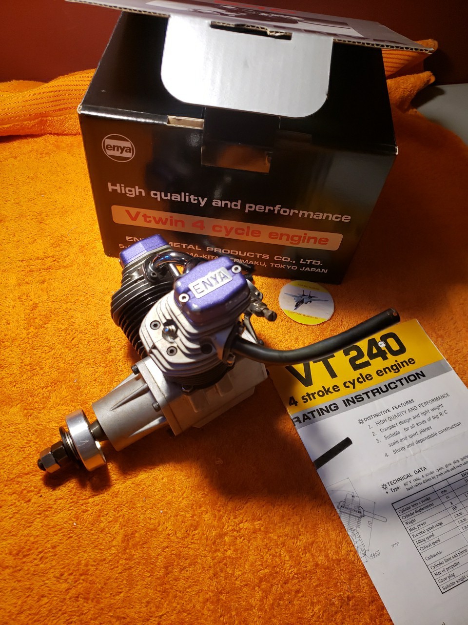 ENYA Engine – ENYA VT 240 – V TWIN 4C Motor VT240 – Nice – Purple Cap – KIK25
