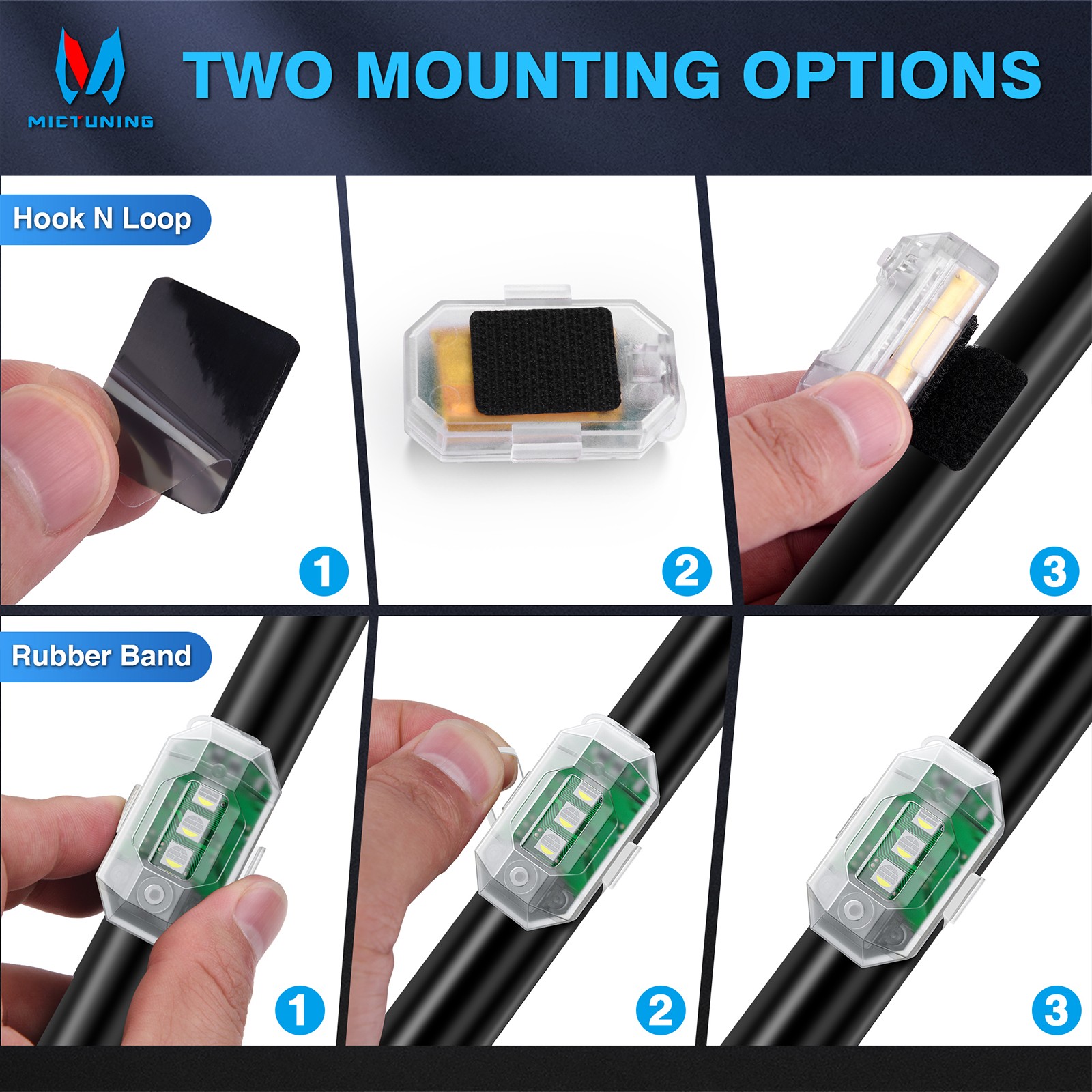 8PCS Wireless LED Strobe Lights Remote Anti-Collision Lights for Car Truck Bike