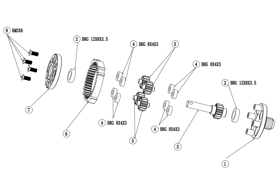 VITAVON HD Steel Rear Planetary Gears set 13/15T For Traxxas UDR 1/7