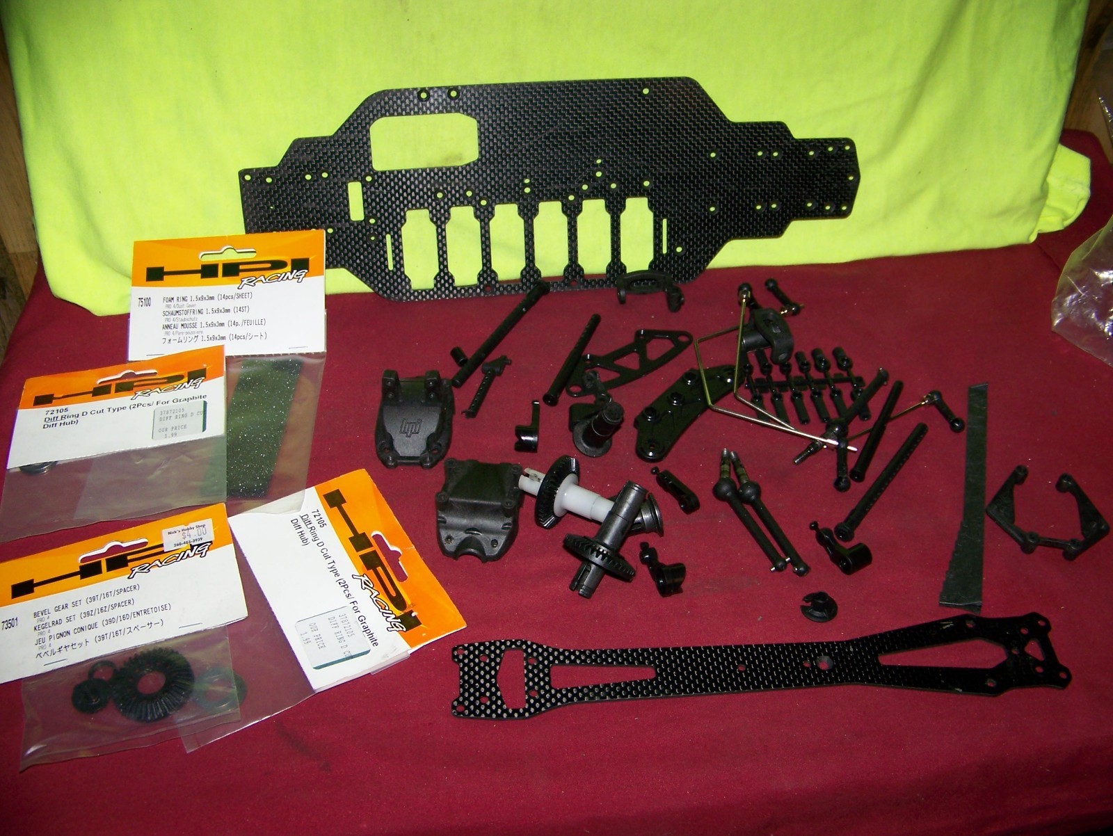 hpi rs4 pro 2 3 carbon fiber chassis diffs axles cvds rc monster car parts