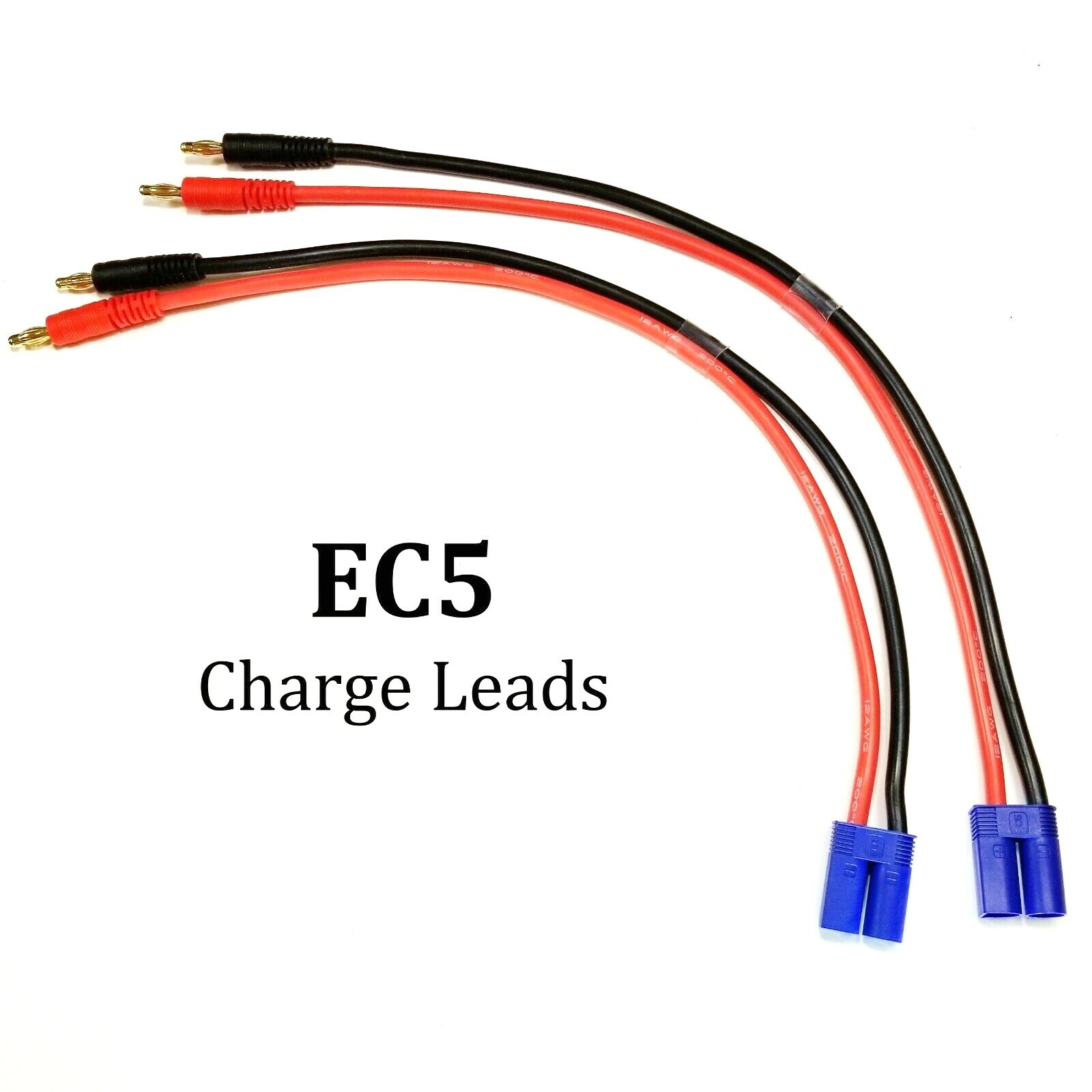 RCP (2) EC5/IC5 CHARGER LEADS 12″ Heavier Duty 10 awg Wire
