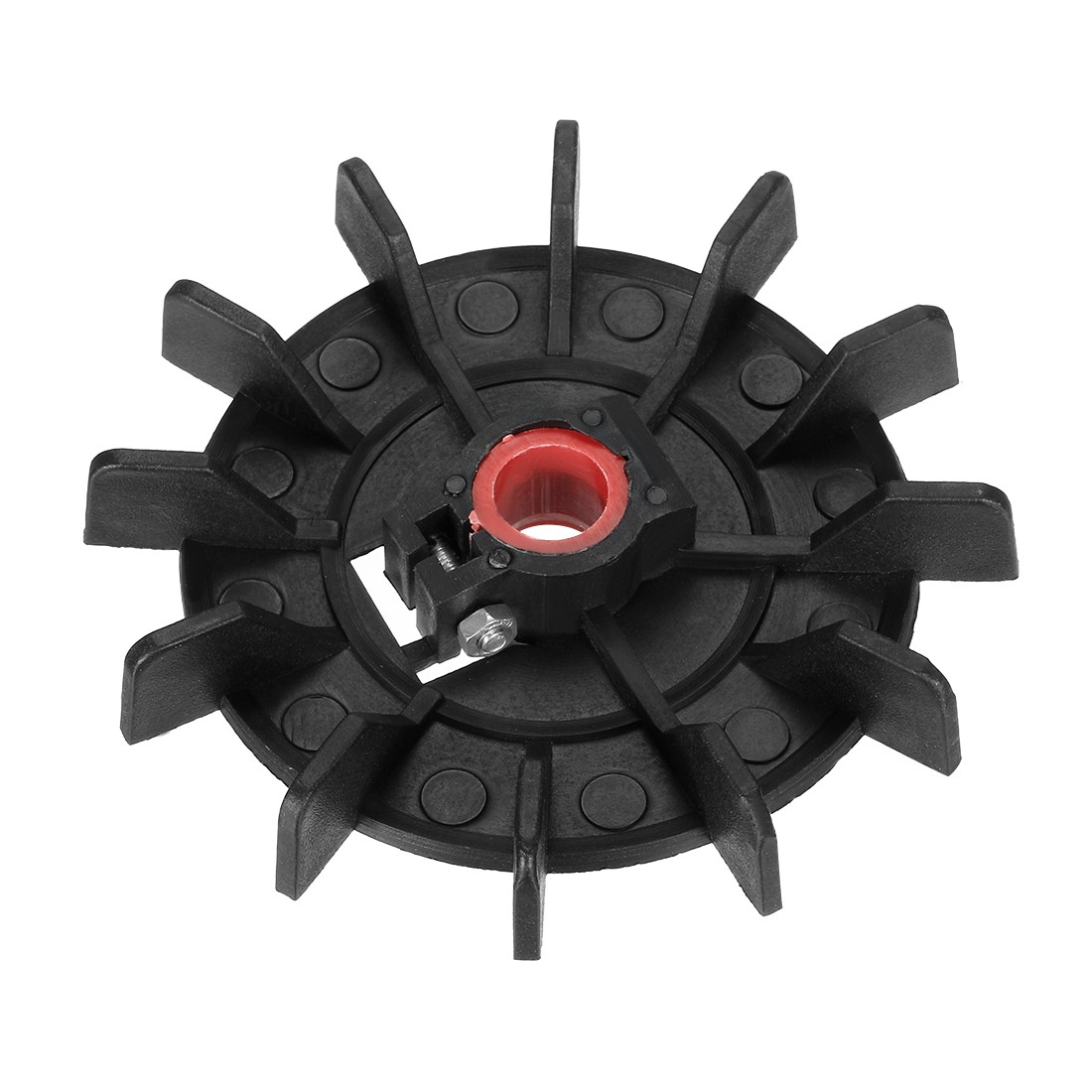 Motor Fan Blade Round Shape Bore Black Engineering Plastic with 12 Vanes