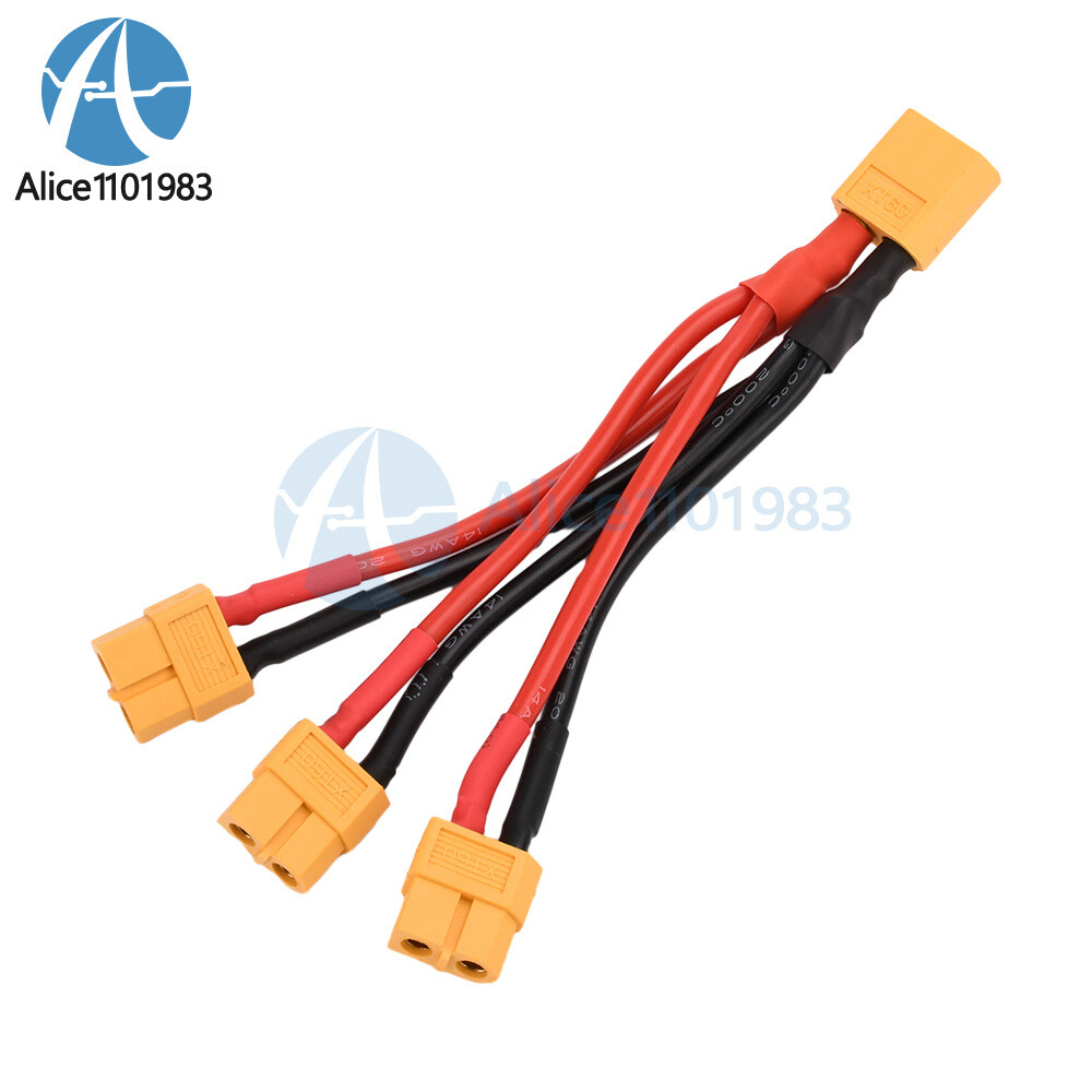 XT60 Male/Female Cable Parallel Battery Connector 4AWG Silicone Wire Y Splitter