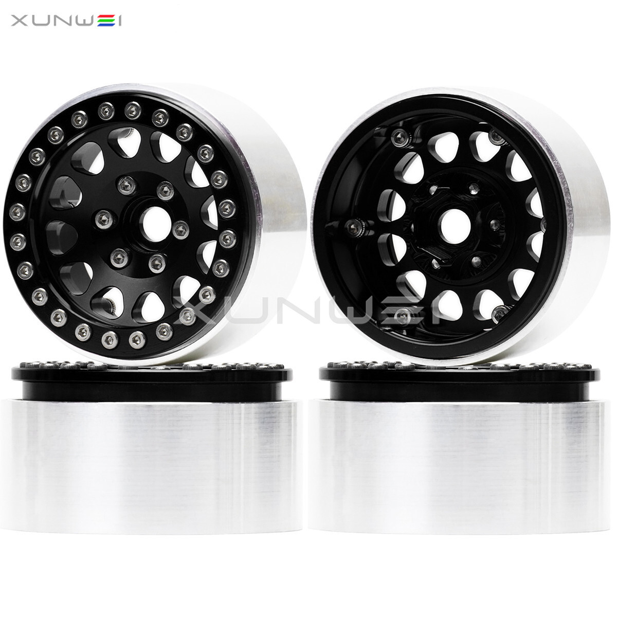 4pcs 1.9″ inch Beadlock Wheel Rim for RC 1/10 Off Raod Crawler Car Truck Buggy