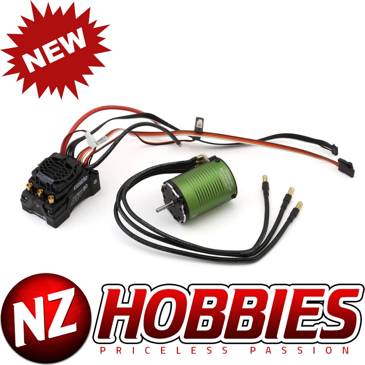 Castle Creations Cobra 10 Brushless ESC & 1406 7700Kv Motor Combo for 1/10 Cars
