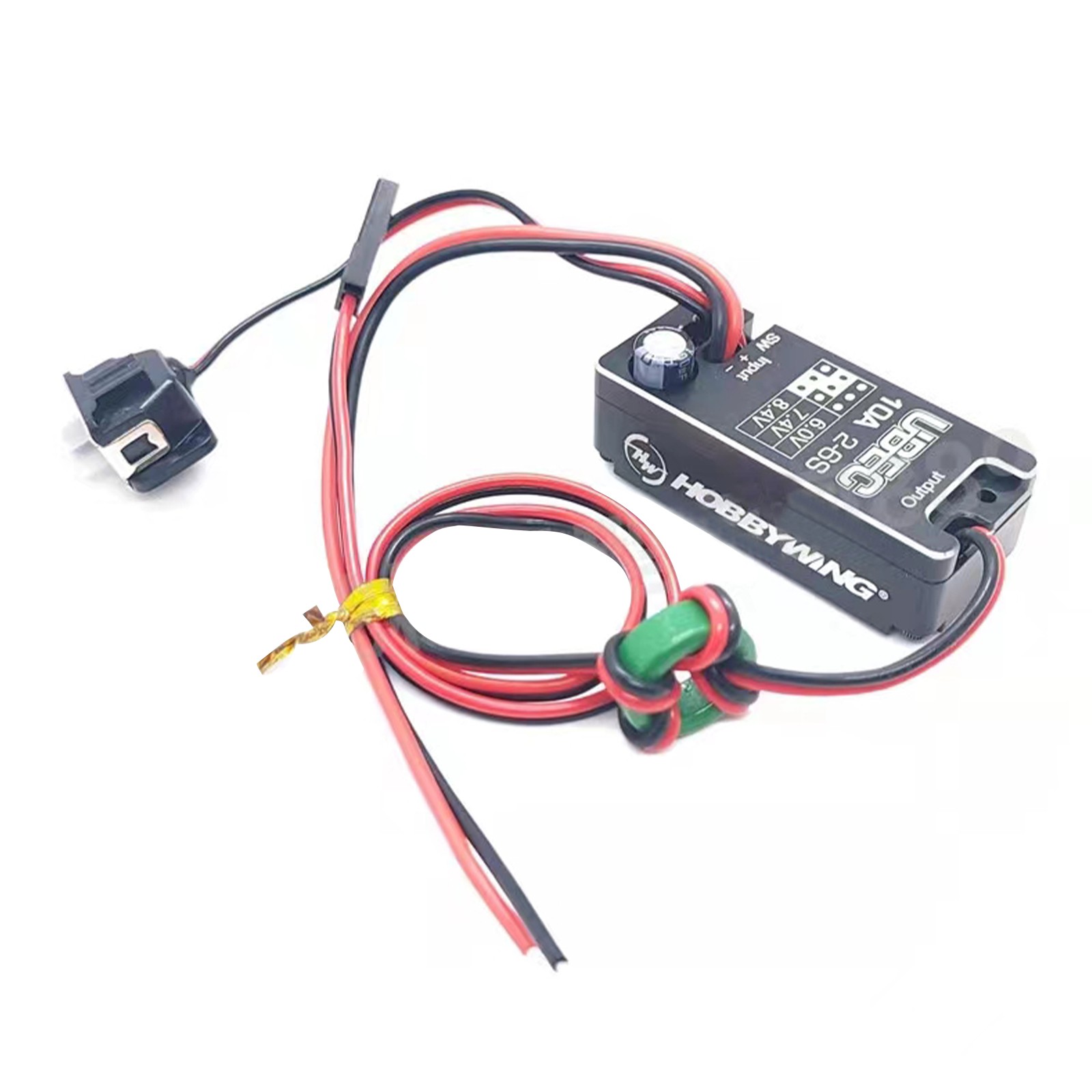 Waterproof 6.0/7.4/8.4V Adjustable Voltage UBEC 10A-CAR 2-6S External Switch BEC