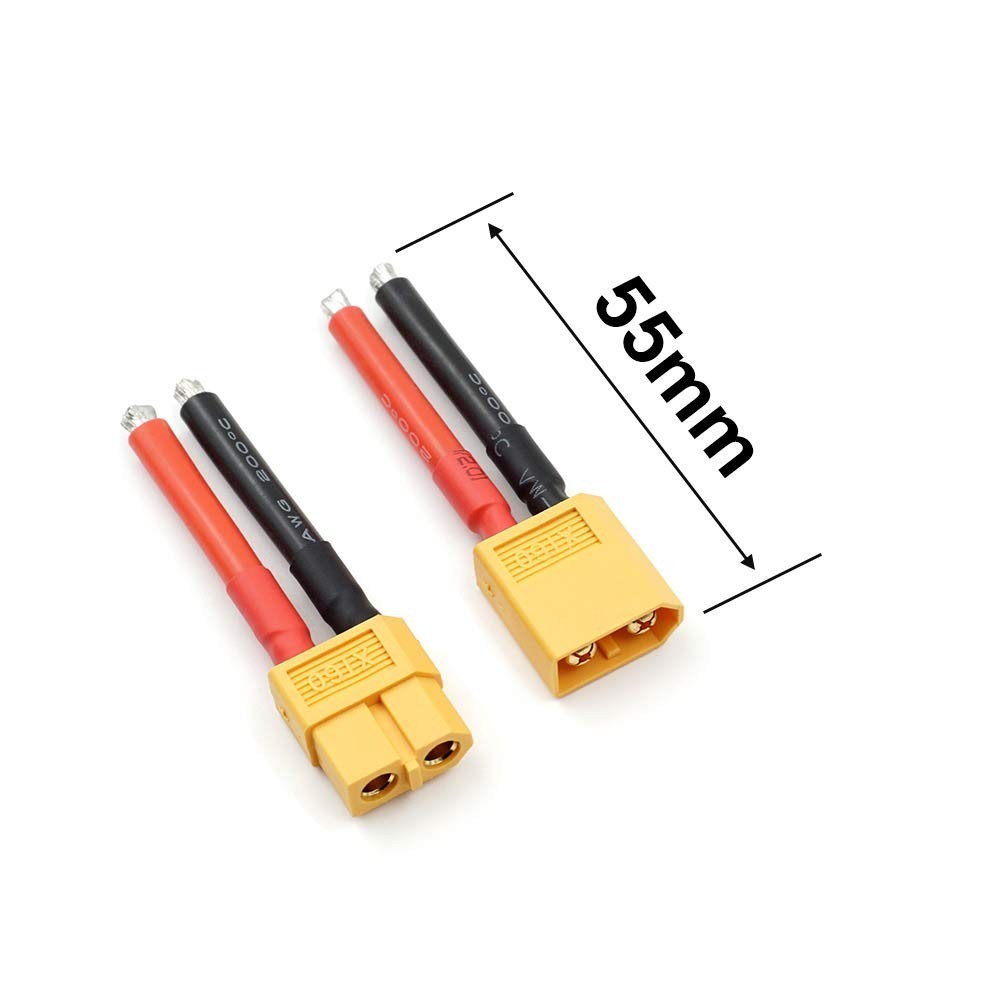 High-Performance 3 Pairs XT60 Connectors with 12AWG Silicone Wire – 55A Rating