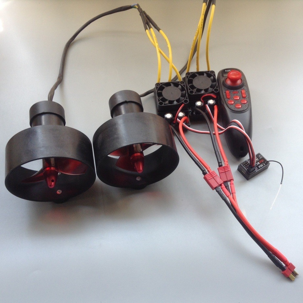 12-24V Dual Underwater Thruster 10kg Thrust 2x70A ESC Remote for RC Boat/ROV