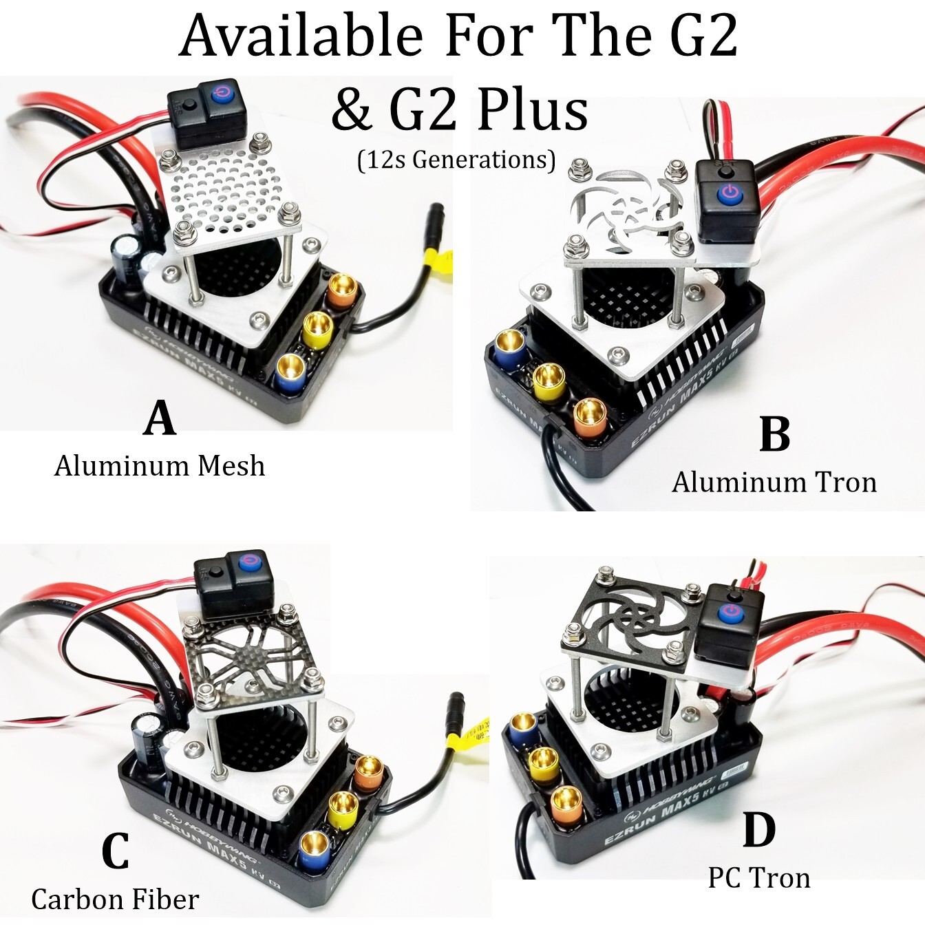 RCP Xtreme Cool ESC Max 5 G1, G2, or G2 Plus 40mm Fan Kits You Supply the Fan