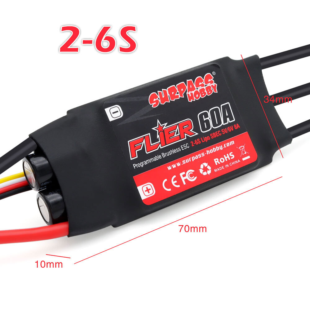 SURPASS HOBBY 60A 80A 100A ESC For RC Airplane Aircraft Speed Controller