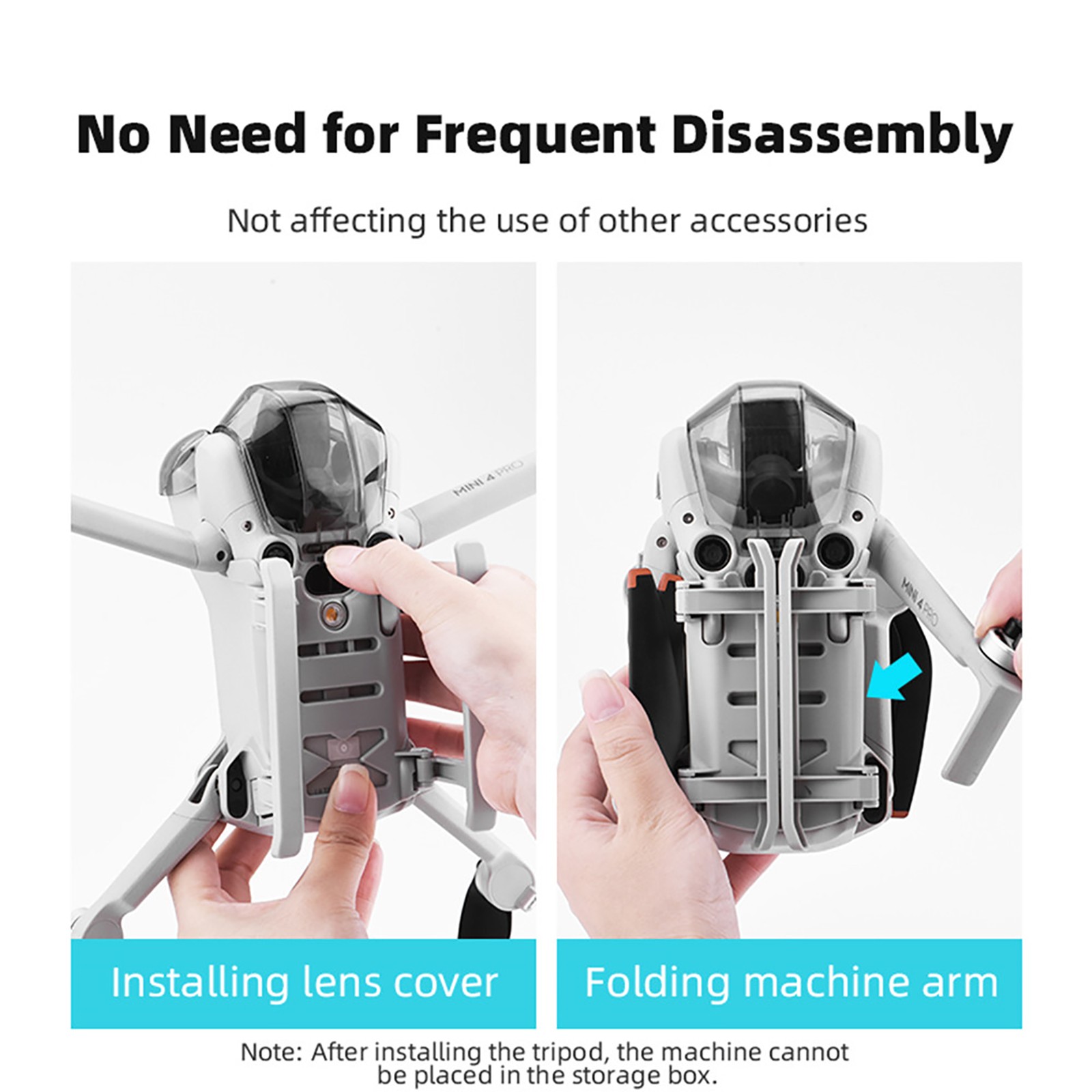 For DJI Mini 4 Pro Drone Landing Gear Foldable Extended Leg Heightened Tripod